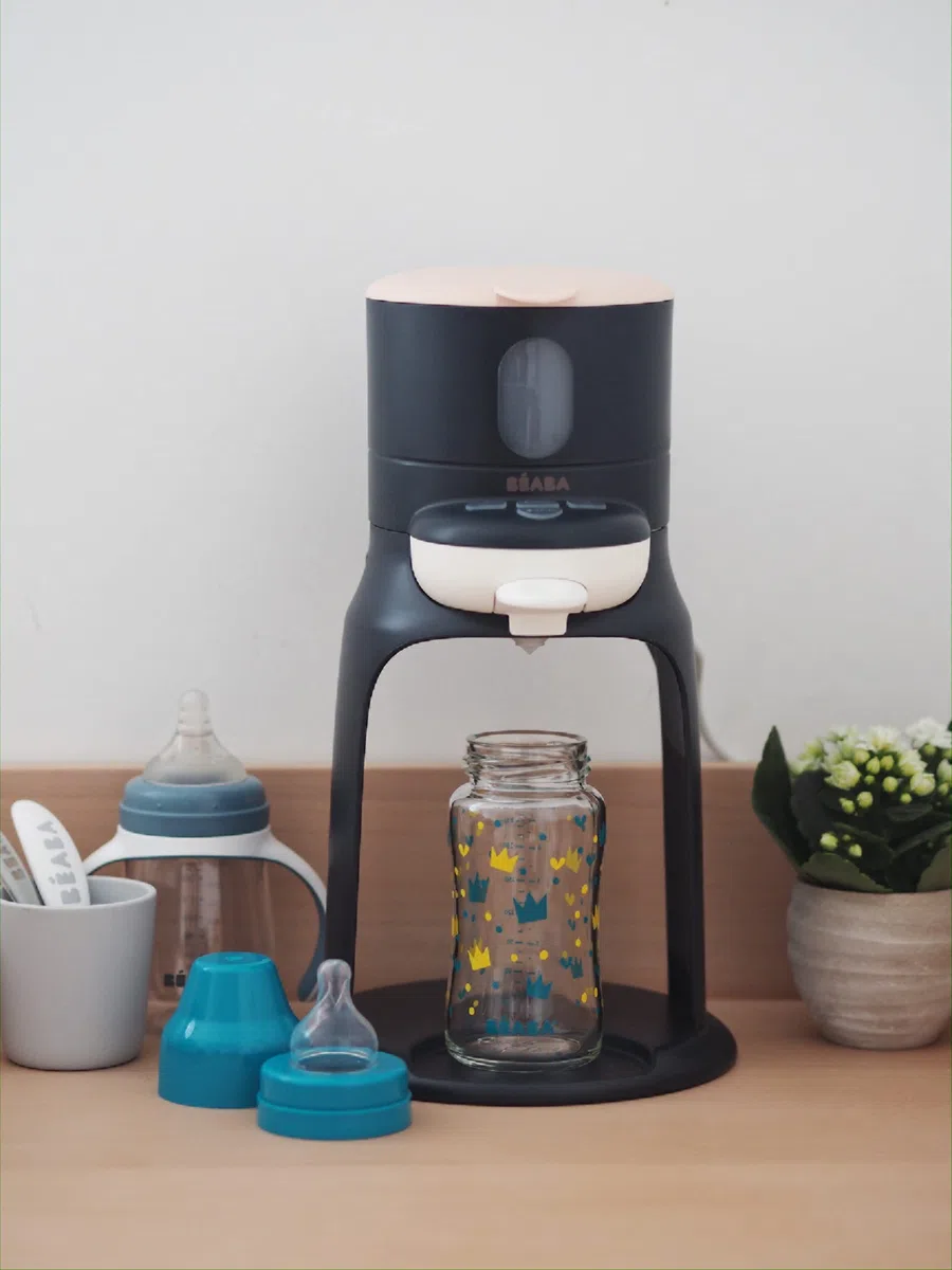 BÉABA, Flaschenbereiter/Wärmer Kleine Töpfe, Wasserspender mit exakter Temperatur, sofort, schnell, Bain Marie-Funktion, 2 Temperaturen, abnehmbarer Flaschenwärmer, Bib'Espresso, Dunkelblau