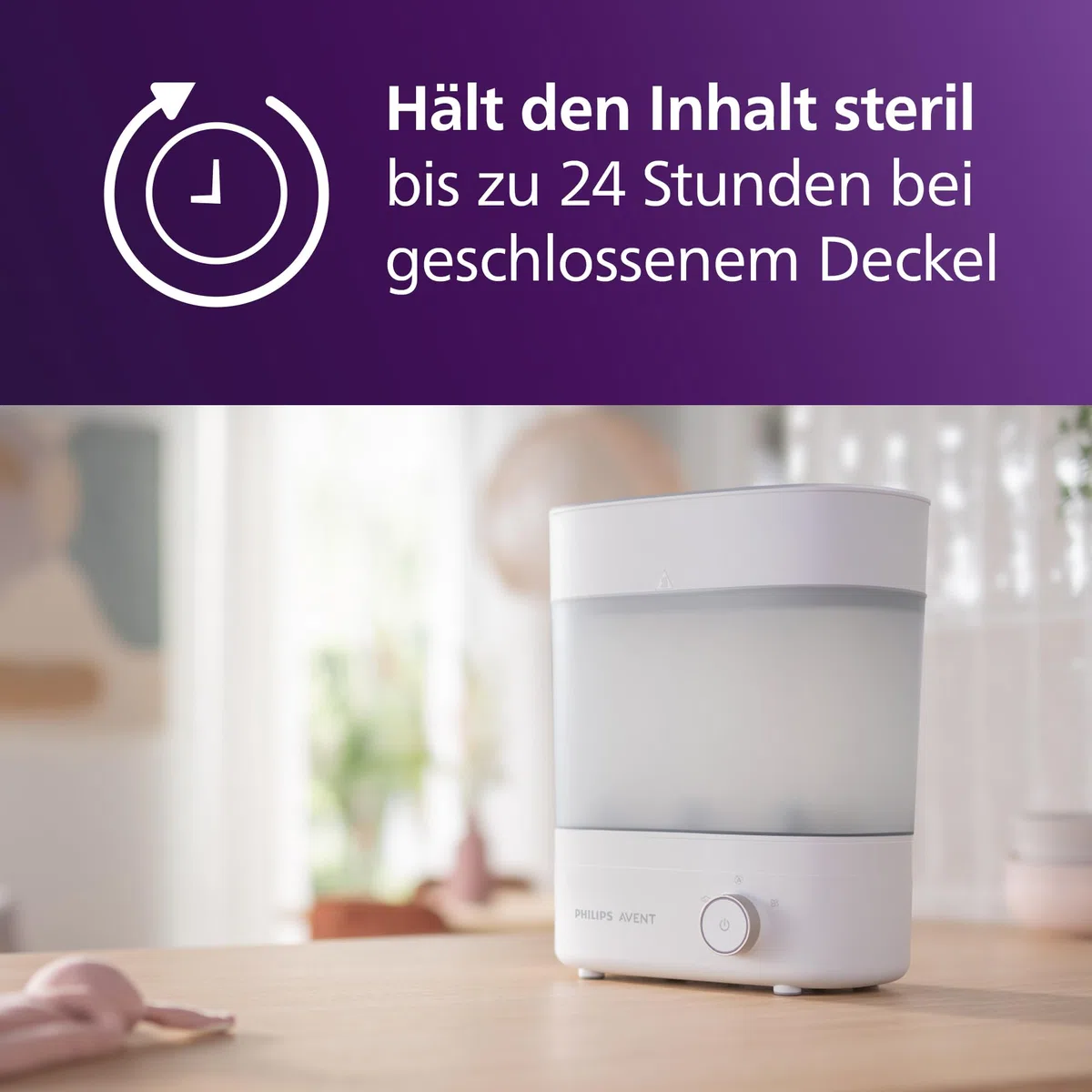 Philips AVENT SCF293/00 Babyfläschchen-Sterilisator und -Trockner Premium, 99,9% Bakterienentfernung, Kapazität 6 Fläschchen