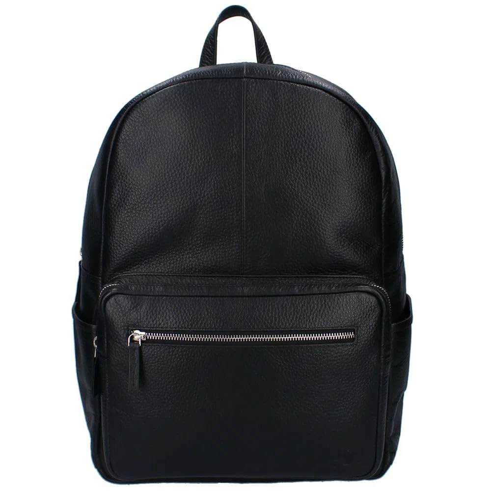 Vadobag Schwarzer Baby Wickel-Rucksack | Echt Leder | mit Wickelunterlage