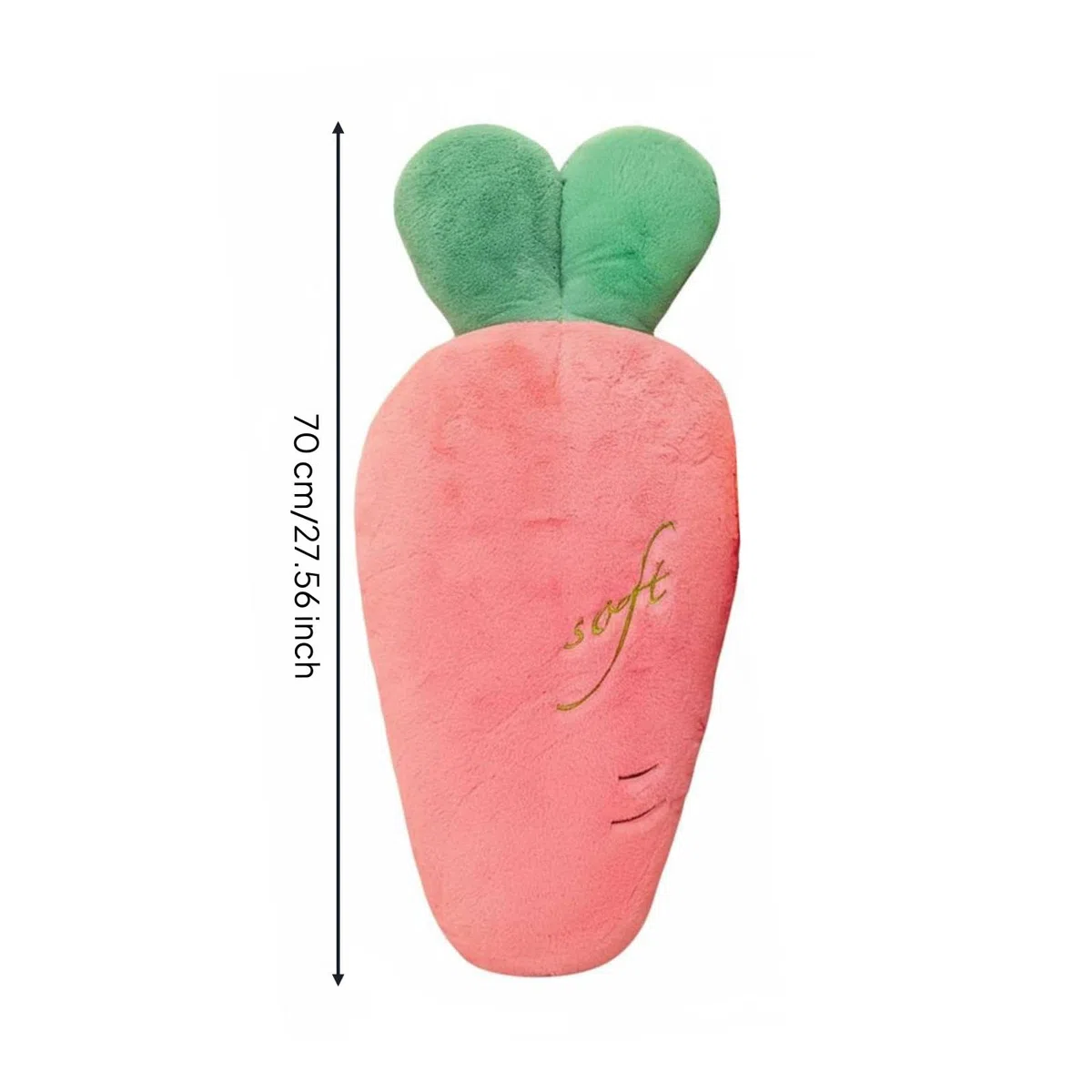 Gralara Karotten Plüschtier kreatives Design Möhren Schnuffelkissen Geschenkidee karottenförmiges Kissen für Kinderzimmer, Rosa, 90cm