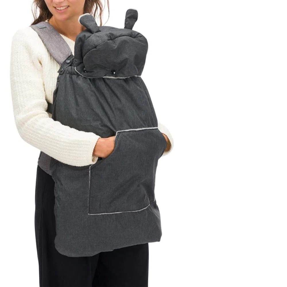Fillikid Tragecover für Babytragen – wind- & wasserabweisender Wetterschutz mit Fleece-Innenfutter, Kapuze & Handwärmer-Tasche – universal passend