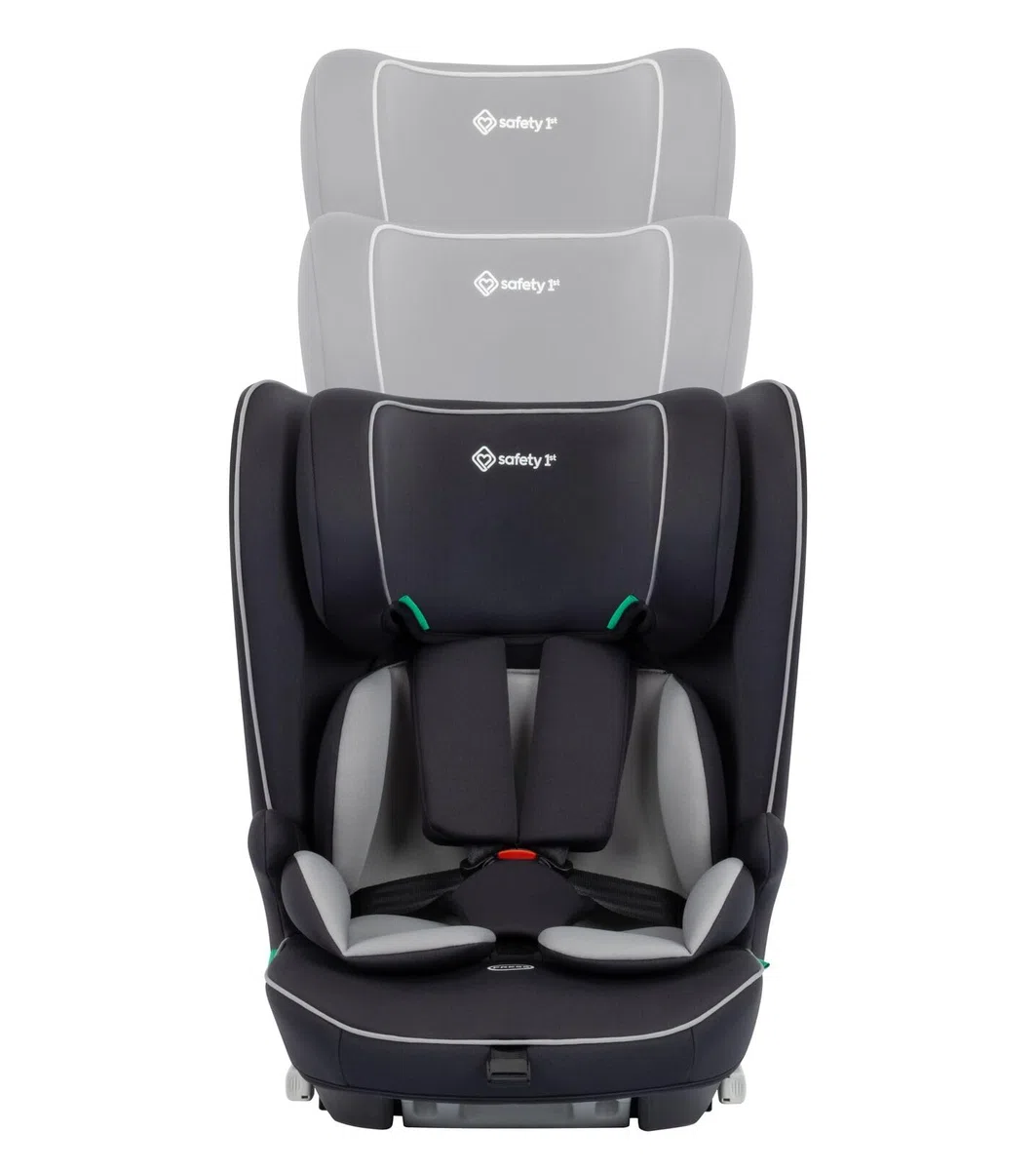 Safety 1st Lunar i-Size, Mitwachsender Kindersitz, 15Monate–12Jahre (76–150cm), ISOFIX Kindersitz Auto, 13 Kopfstützenstufen, Seitenaufprallschutz, Black