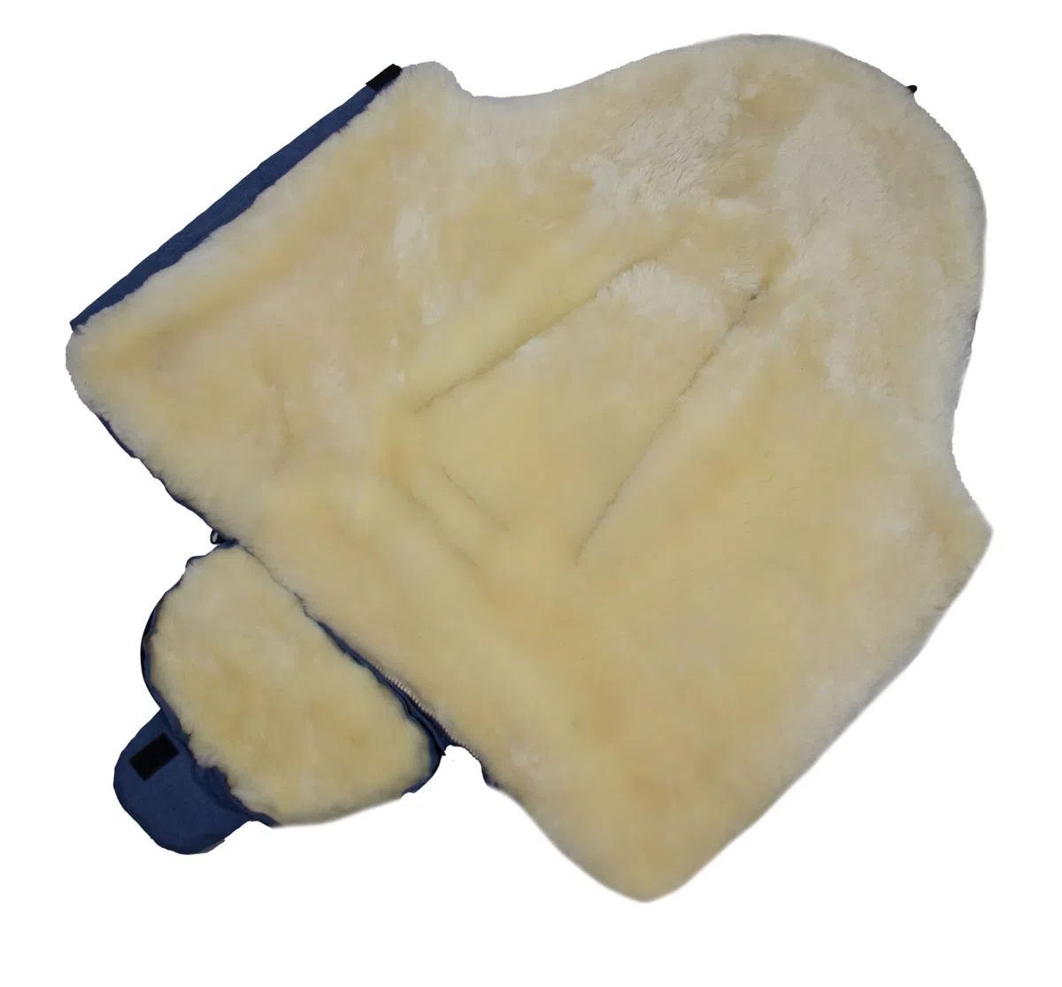 Reissner Lammfelle | Baby Fußsack ESKIMO | echtes Merino Lammfell | Mumienform | mit Reißverschluss | für Kinderwagen Buggy & Stroller | cobalt