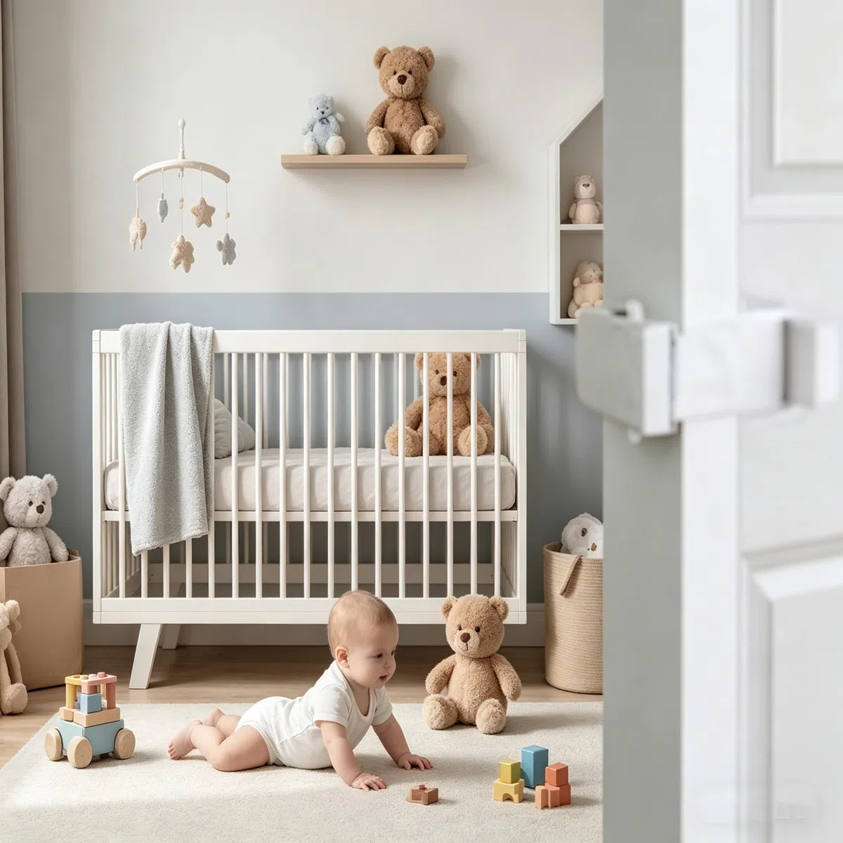 Snap On Tür Sicherheitsschloss, Türschlösser Ohne Bohren für Kinder, Kindersicheres Türgriffschloss, Einfache Installation Sicherheitsschlösser für Kleinkinder, Schadensfreie Sicherheit für Kind
