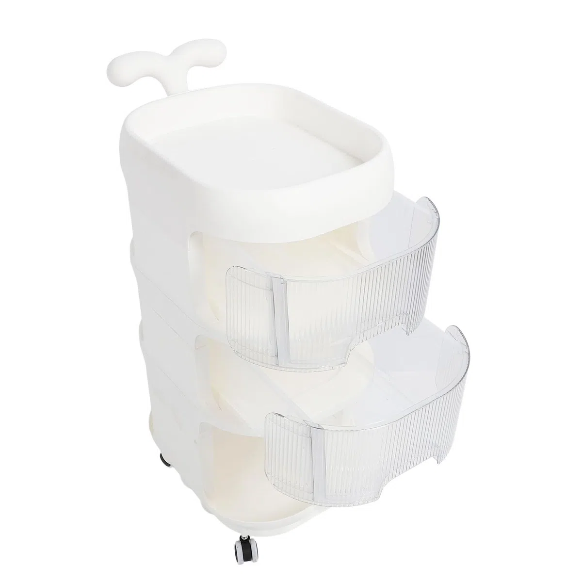 Baby-Aufbewahrungswagen, 3-stufiges Roll-Utility-Organizer-Rack, Aufbewahrungswagen, Zusammenklappbarer Roll-Utility-Wagen, Multifunktionaler Mobiler Snack-Organizer Küche,