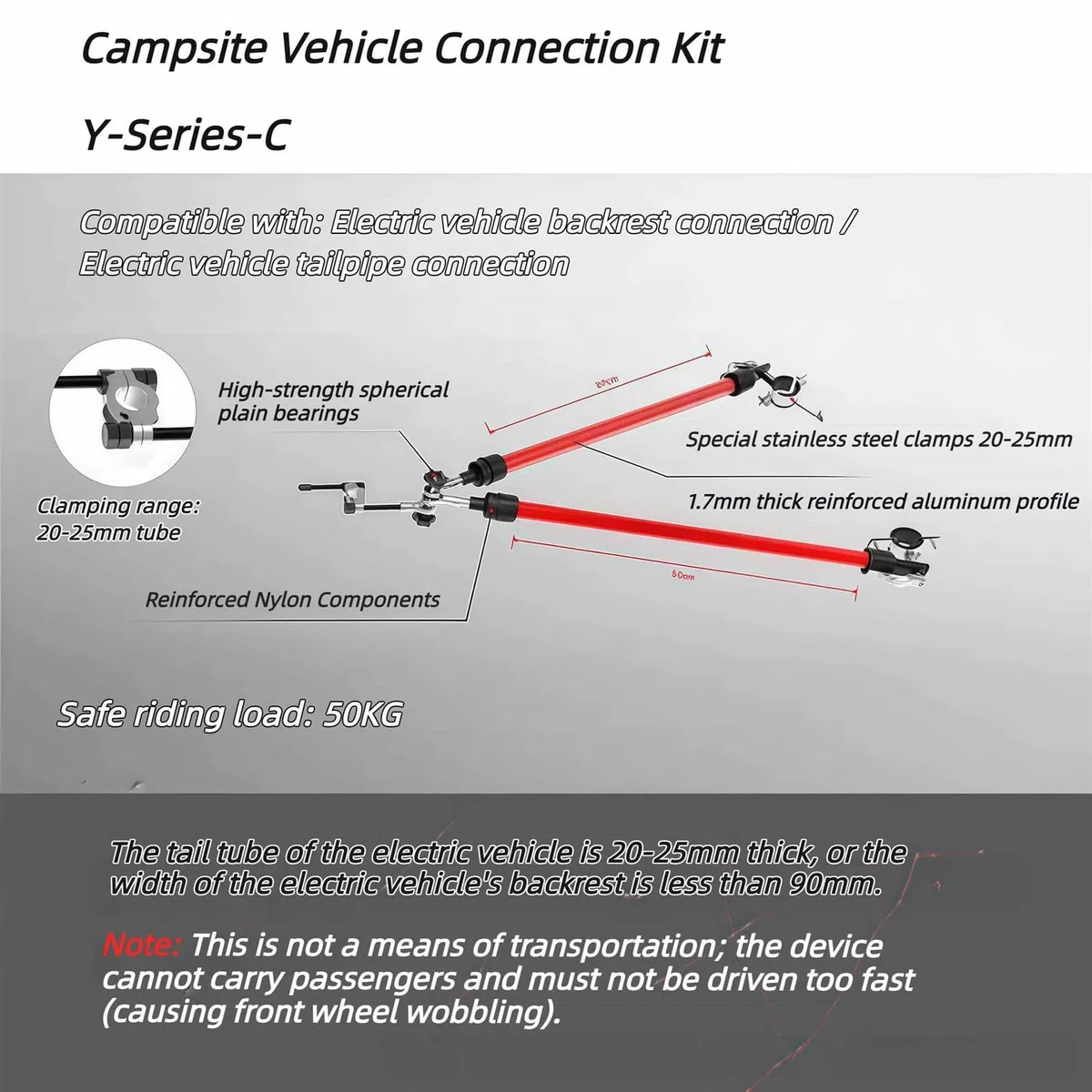 Anhängerkupplung für Fahrradanhänger, Anhängerkupplung aus Aluminiumlegierung zur einfachen Befestigung an Fahrrädern und Elektrofahrzeugen, ideal für Haustiertransport und Outdoor-Abenteuer
