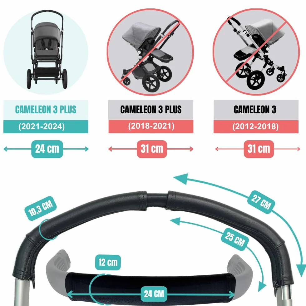 PROTEC TIF Schutzhüllen aus Kunstleder kompatibel mit Bugaboo Cameleon 3 Plus 2021-2023