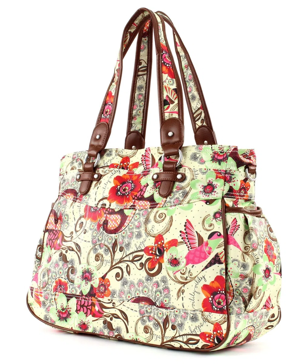 Oilily Tropical Birds Diaper Bag Cream-White