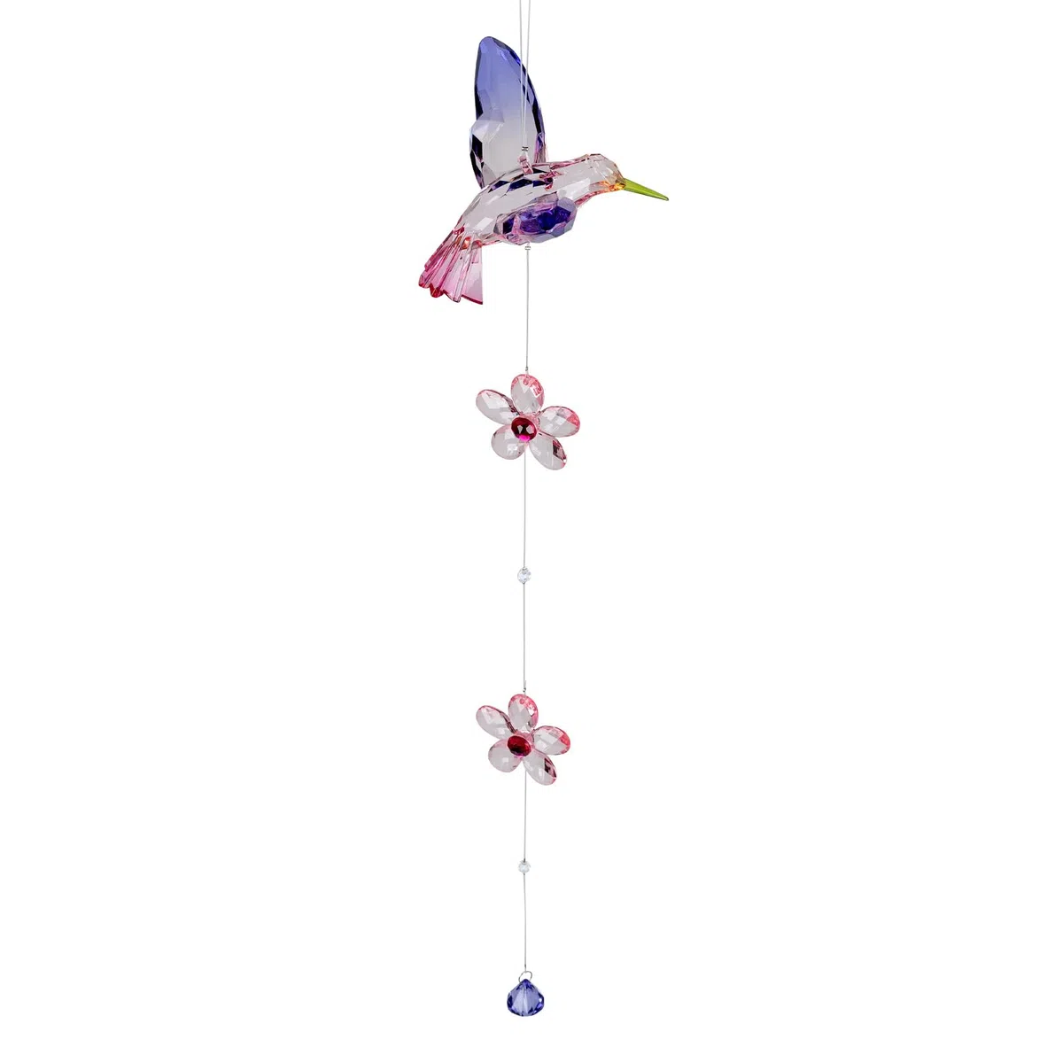 formano 2er Set Girlande Kolibri mit Blumen 18 x 50 cm - Fensterdeko Hänger bunt Hängedekoration hängend aus multifarbenem Acryl gefertigt Tiermotiv Geschenk Einzug