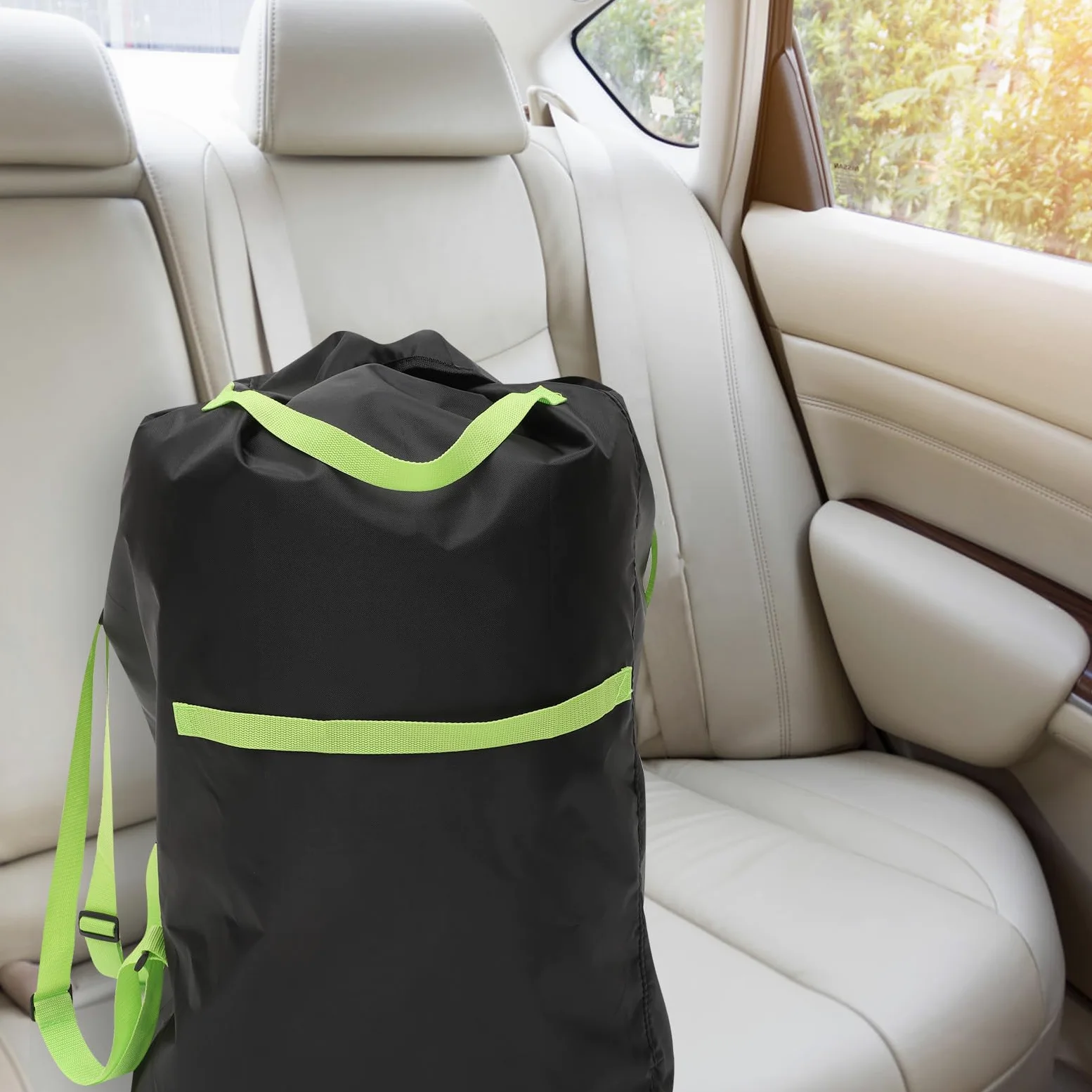 Leicht zu Reinigende Oxford Stoff Kinderwagen Tragetasche in Schwarz Große Tasche für Buggy Aufbewahrung Unterwegs und Gate Check