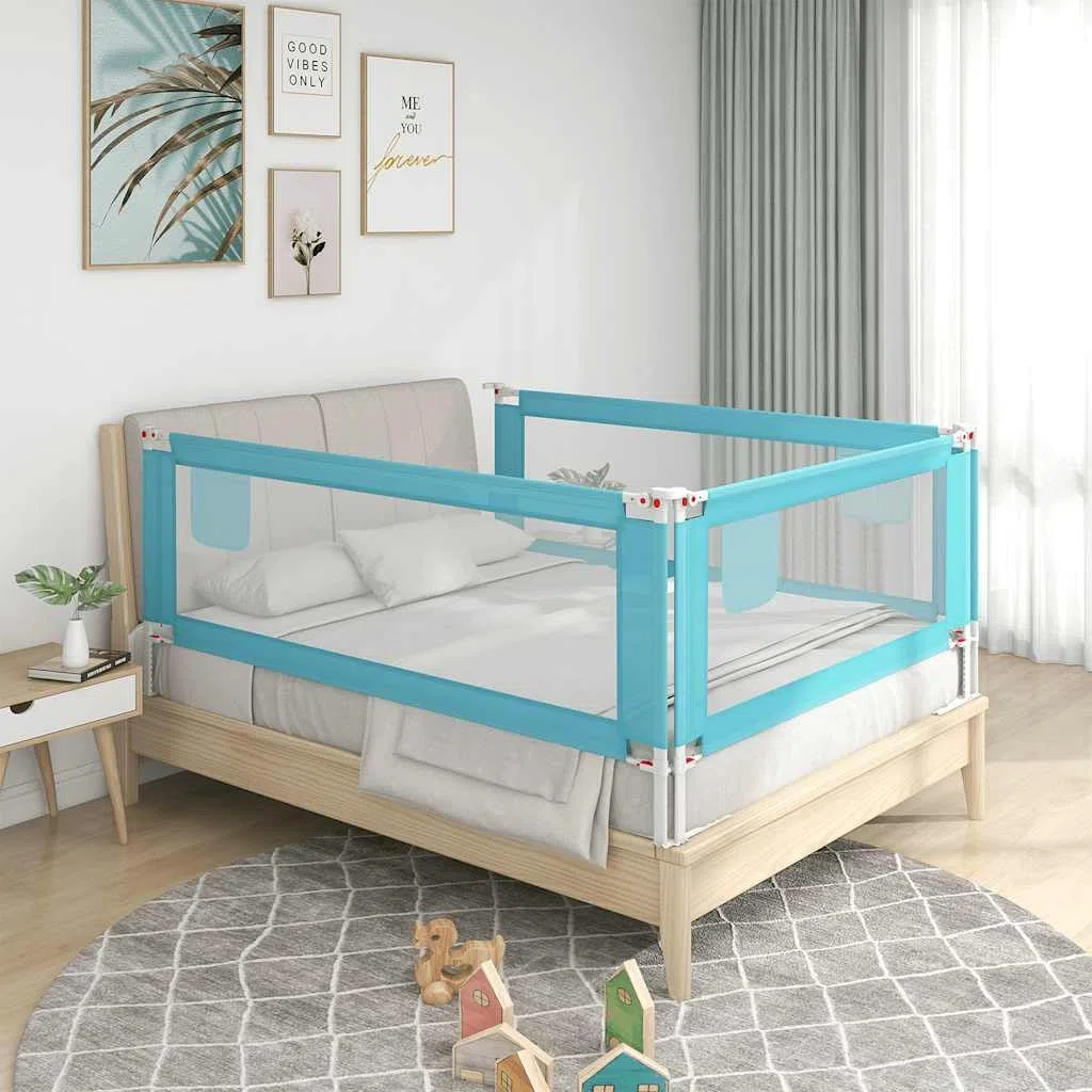 Generisch Kleinkind-Bettschutzgitter Blau 100x25 cm Stoff,Baby & Kleinkind,Babysicherheit,Baby-Bettschutzgitter,10208