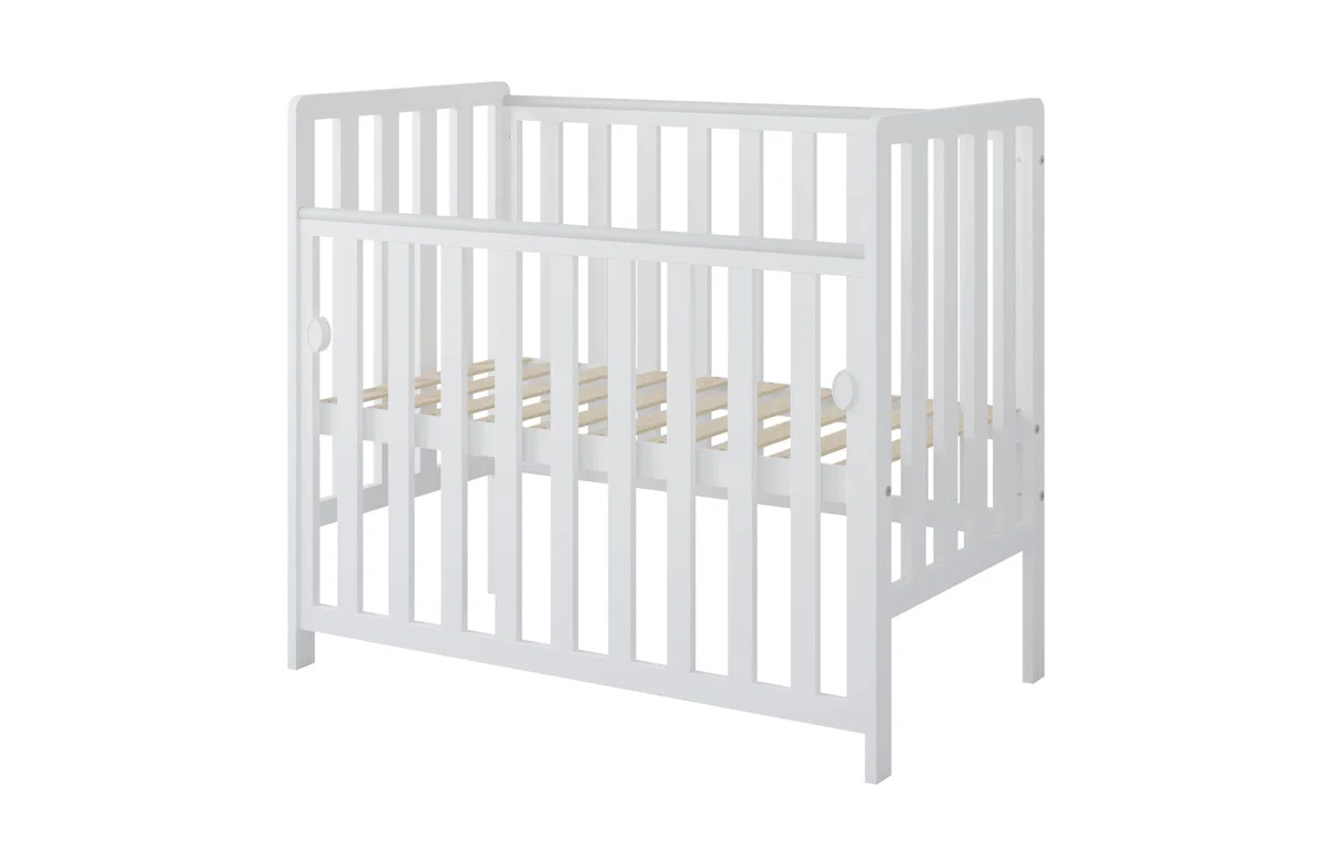 zee Bambi Weiß Beistellbett Baby mit Rollen 100x50 cm Tragbar Babybett Verstellbarer Stubenwagen Kinder Bett im Minimalistischen Skandinavischen Stil 3-Fach Höhenverstellbar