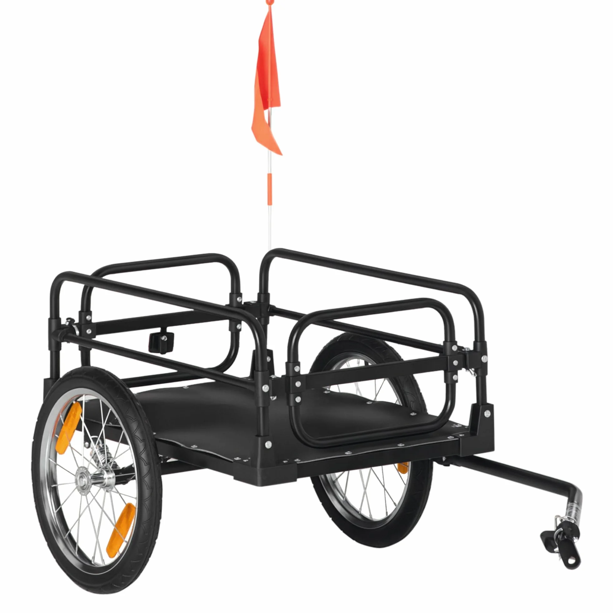 HOMCOM Fahrradanhänger, faltbar, aus Stahl, Räder 40 cm, max. 40 kg, mit Universalkupplung