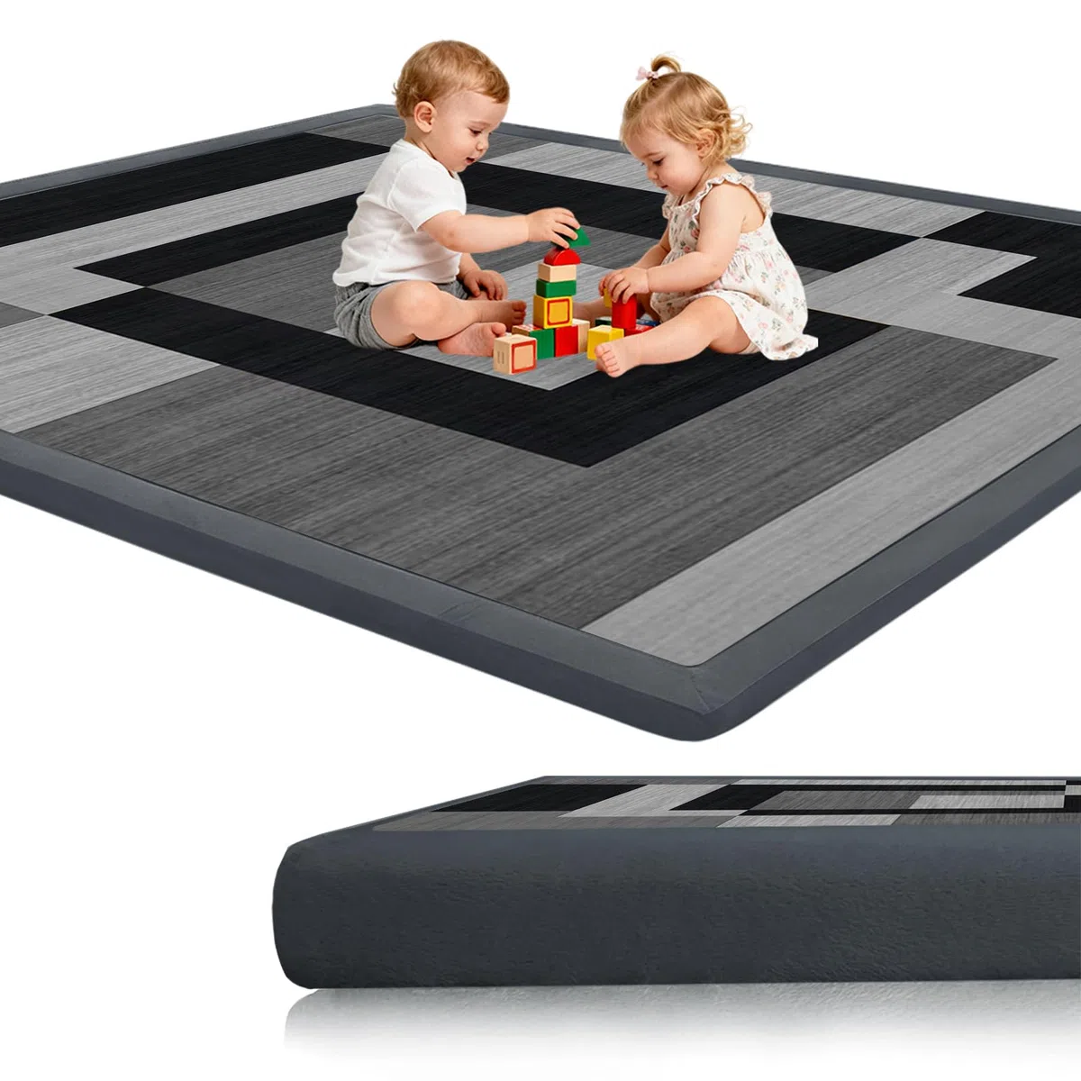 Spielmatte Baby/Krabbelmatte Baby, Teppich für Kinderzimmer mit hochwertigem Memory-Schaum, 2 cm Dick Krabbelmatte Baby, Krabbeldecke, Tatami Matte 190 x 300cm
