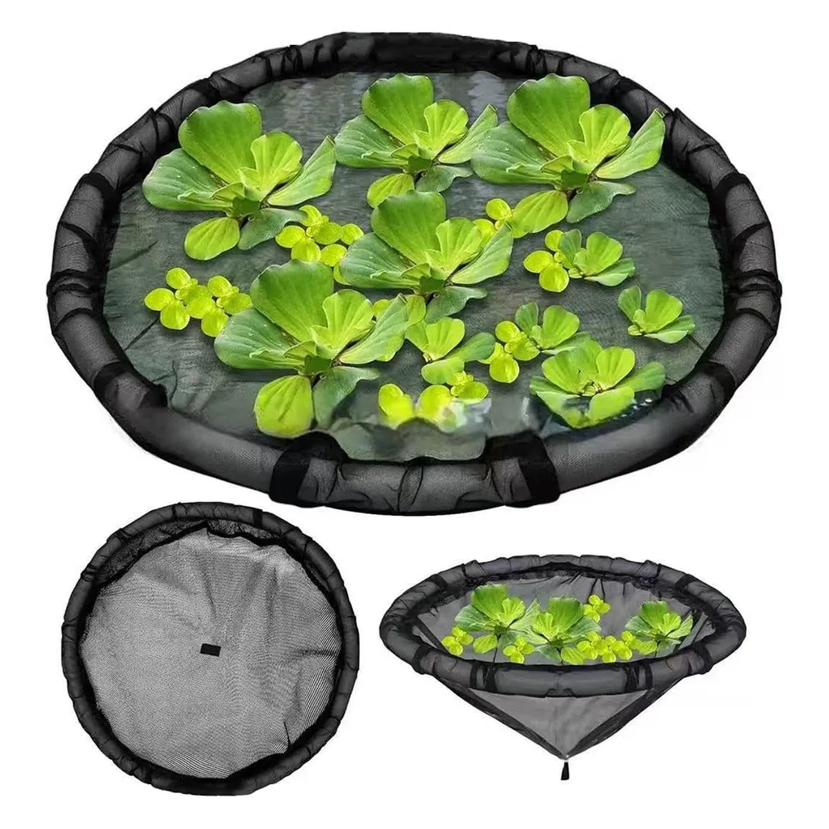 Schwimminsel Teich, 60/64/80cm Schwimmende Pflanzinsel – Pflanzenschutz Mit Feinmaschigem Netz, Wiederverwendbar. Perfekt Für Gartenteich, Fischteich, Wasserspiele. Schützt Wasserpflanzen, Fördert