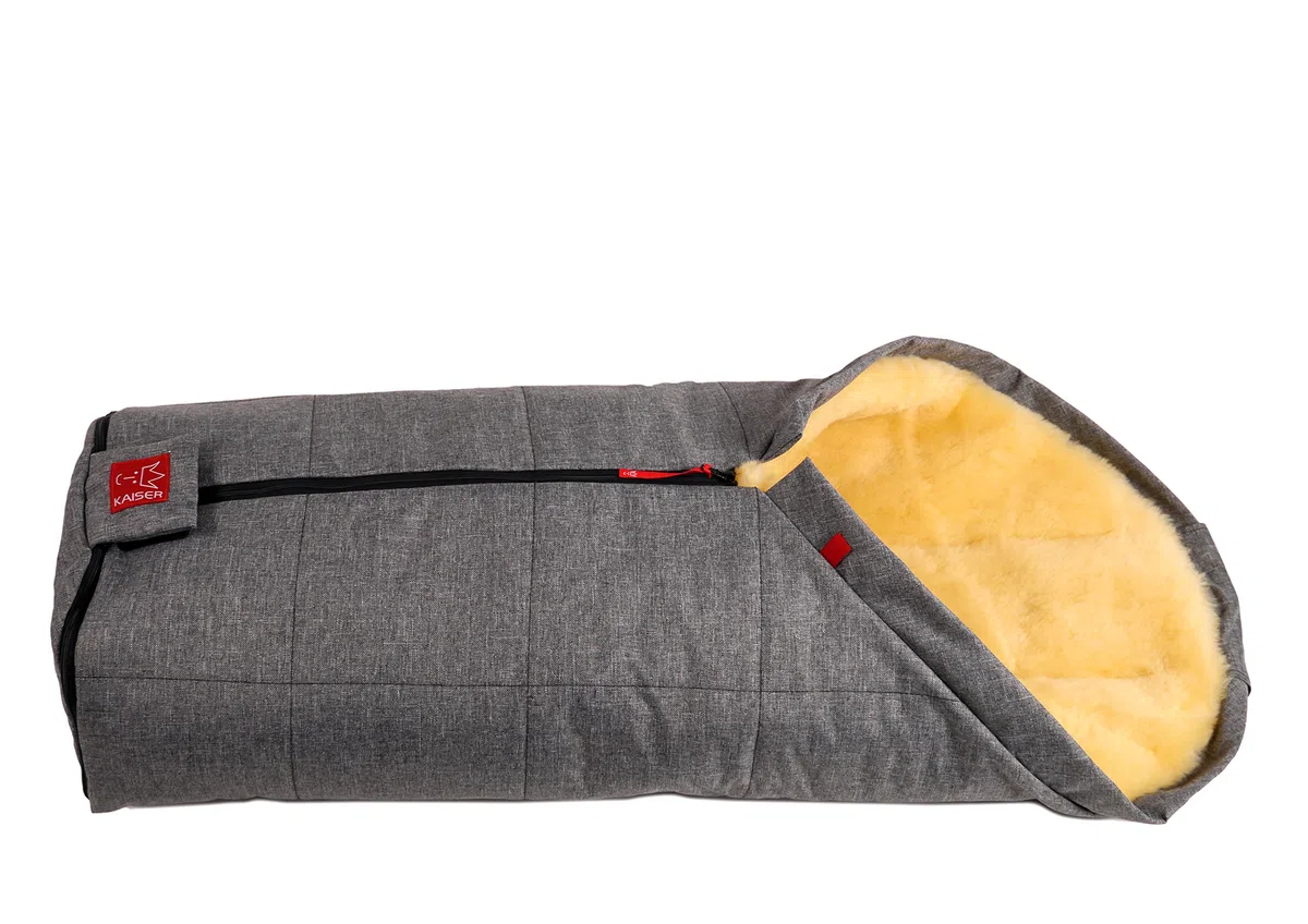 Kaiser 6720470 Lammfellfußsack Iglu, anthrazit melange