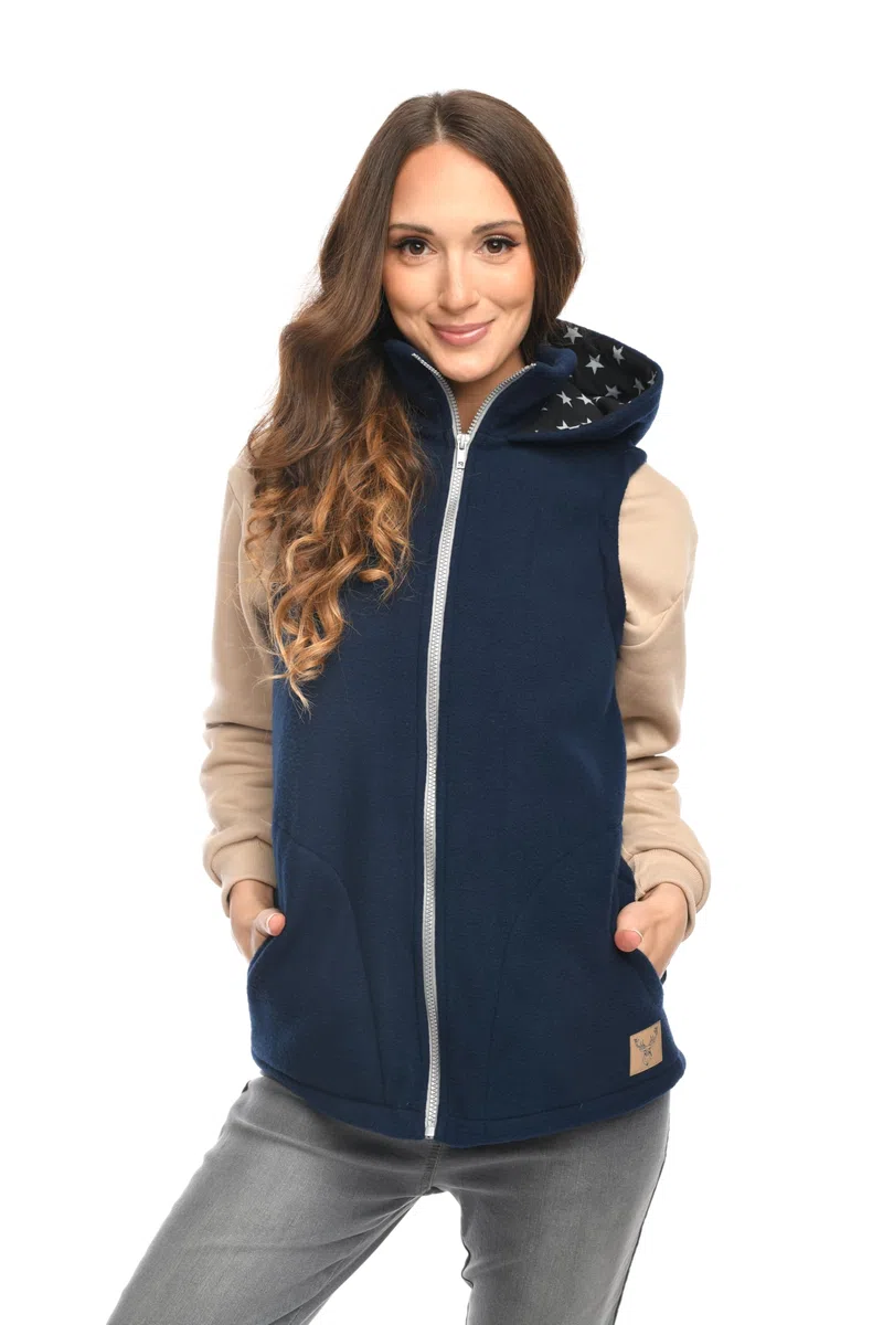 MijaCulture 3-in-1 Umstands-Trageweste ohne Ärmel – Zubehör für Babytrage oder Tragetuch, Modell 4131 (Dunkelblau, XL)