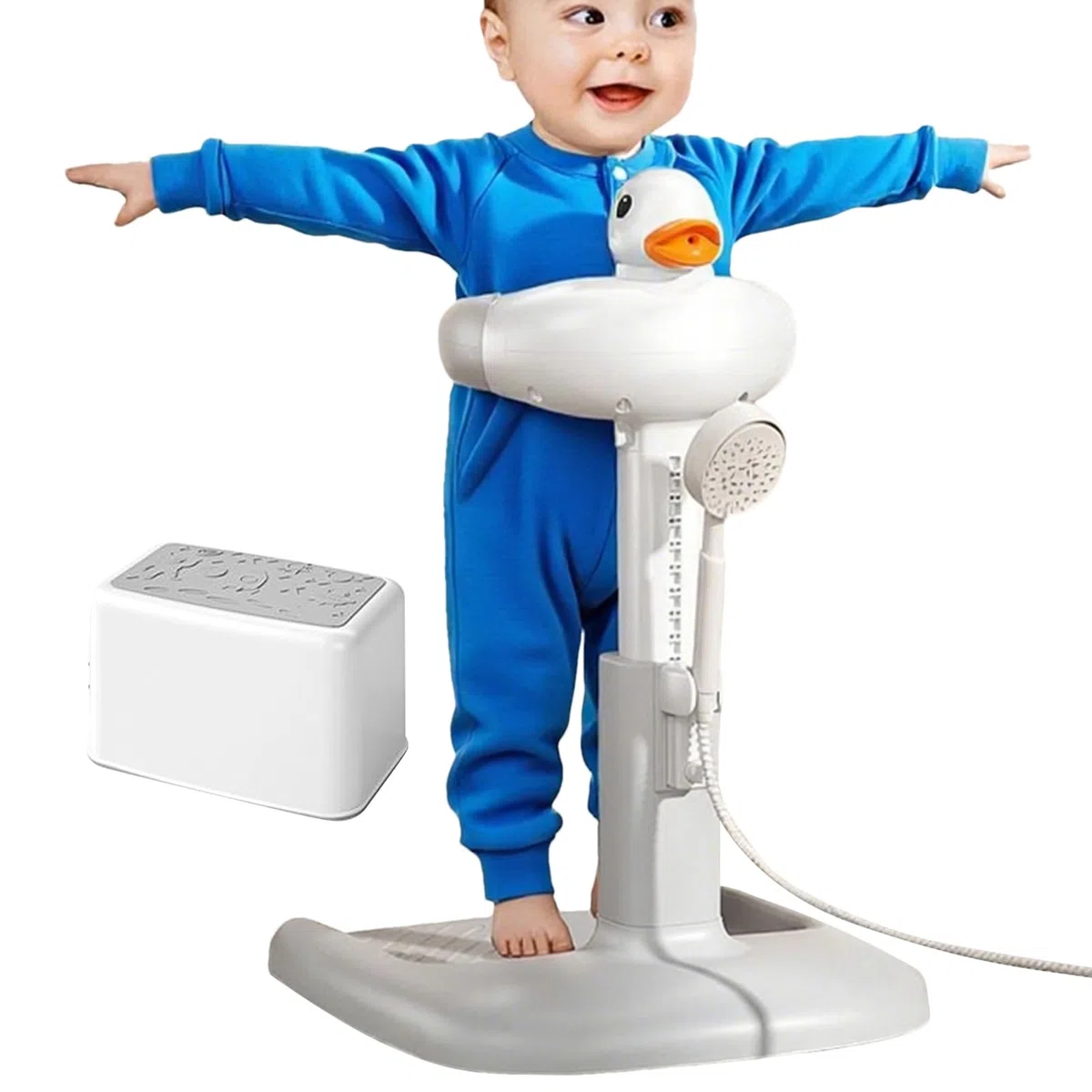 Dusche Standing Support - 46x40x55cm, ohne Schleifrohr, tragbare Höhenkontrollbasis, faltbare Waschhilfseinheit | Ideal für Neugeborene Pflege Badezimmer-Set Babyzimmer Kleinkinder Rohrhalter u