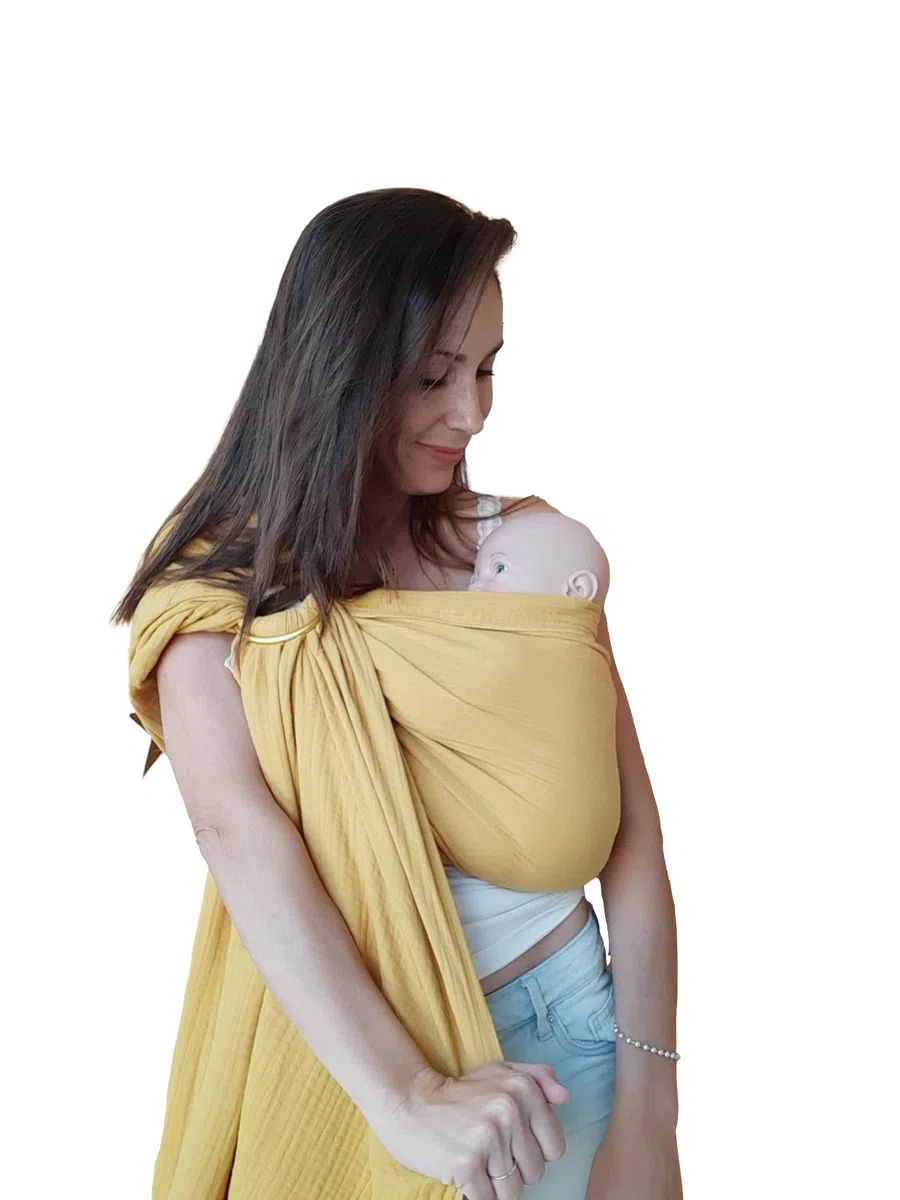 Amarsupiel | MUSELINA Ring-Babytrage | Bámbula Ring-Babytrage | Premium-Tragetuch aus der EU | OEKOTEX-zertifiziertes gewebtes Tragetuch | Verwöhne dein Baby mit der sanftesten Umarmung!|