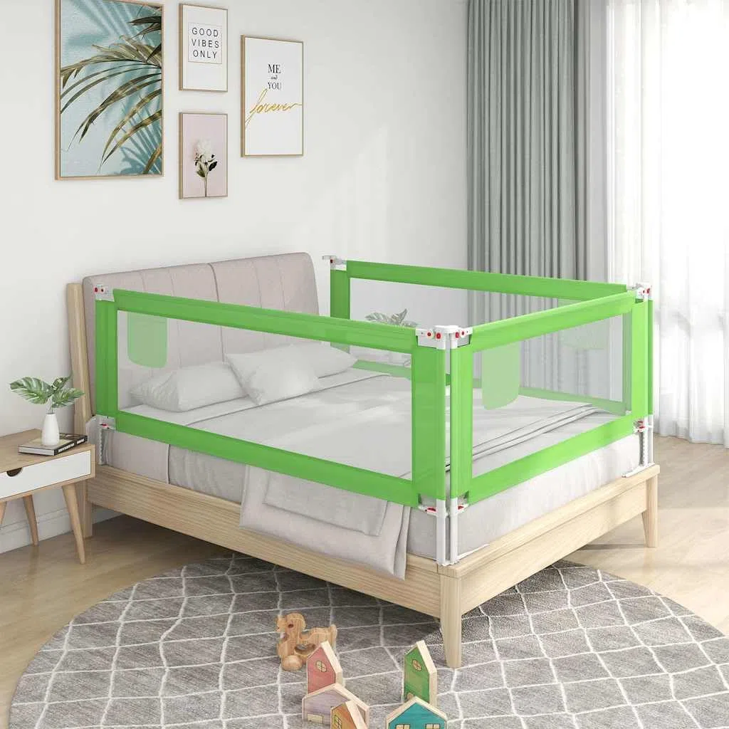 Generisch Kleinkind-Bettschutzgitter Grün 180x25 cm Stoff,Baby & Kleinkind,Babysicherheit,Baby-Bettschutzgitter,10195