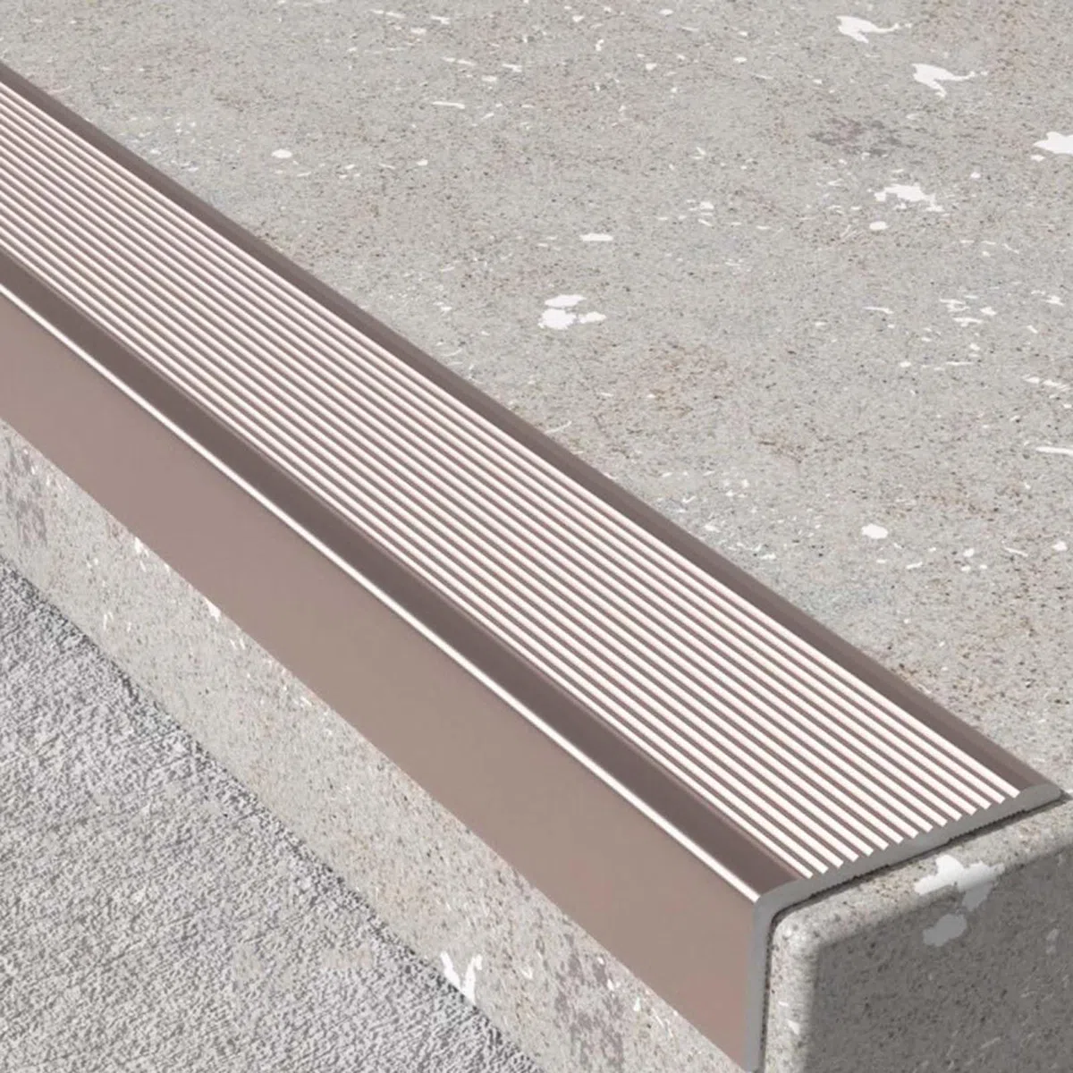 Eckenschutz aus Aluminiumlegierung, 5 cm breit, L-förmiger Schwellenleisten, Trittschutz für den Innen- und Außenbereich, Roségold, 130 cm