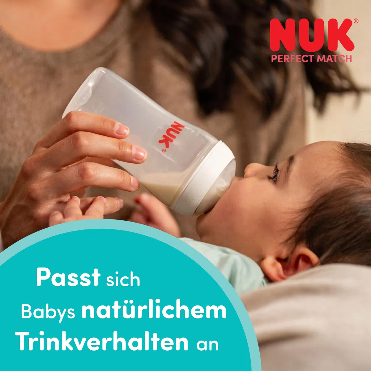 NUK Perfect Match Perfect Start Babyflaschen Geschenkset für Neugeborene | 0–6 Monate | 4 x Anti-Kolik-Flaschen (150 ml, 260 ml), 2x Sauger, 1x Air Schnuller, 1x Flaschenbürste | Regenbogen | 8 Stück