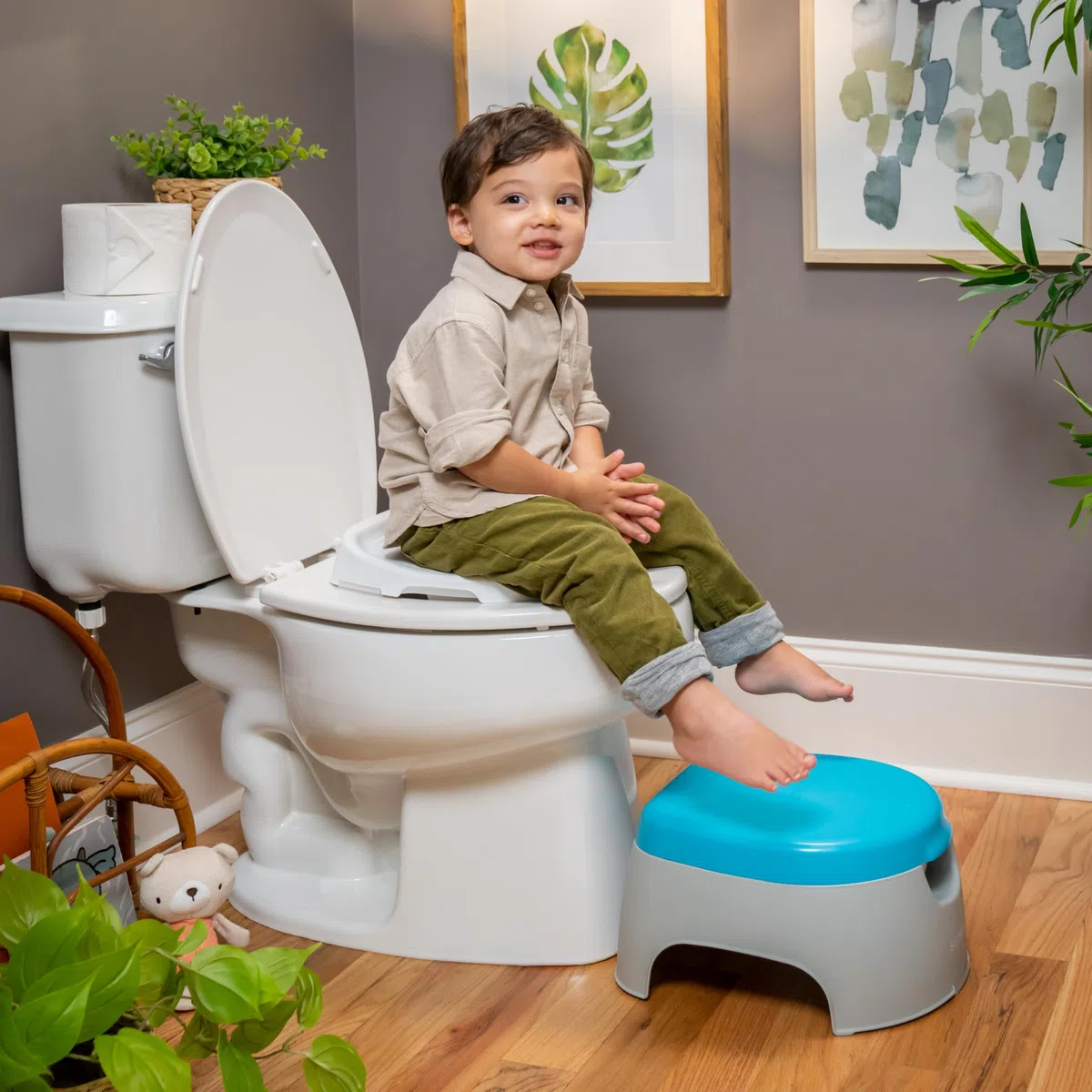 Sommer 3-in-1 Train with Me Potty - Töpfchensitz, Töpfchenaufsatz und Tritthocker für Kleinkinder Töpfchentraining und darüber hinaus - Leicht zu leeren und zu reinigen, platzsparende 3-in-1-Lösung