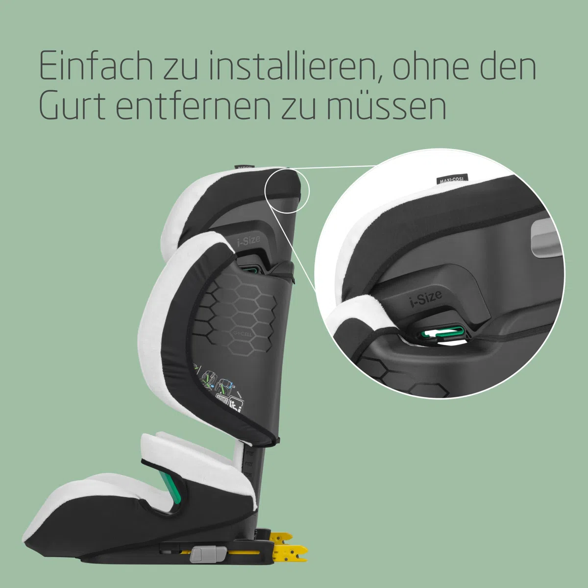 Maxi-Cosi Autositzbezug aus Bio-Baumwolle für RodiFix M i-Size/RodiFix R i-Size, Babyschalenbezug, Weich, Atmungsaktiv, Feuchtigkeitsabsorbierend, Waschmaschinenfest, Natural White