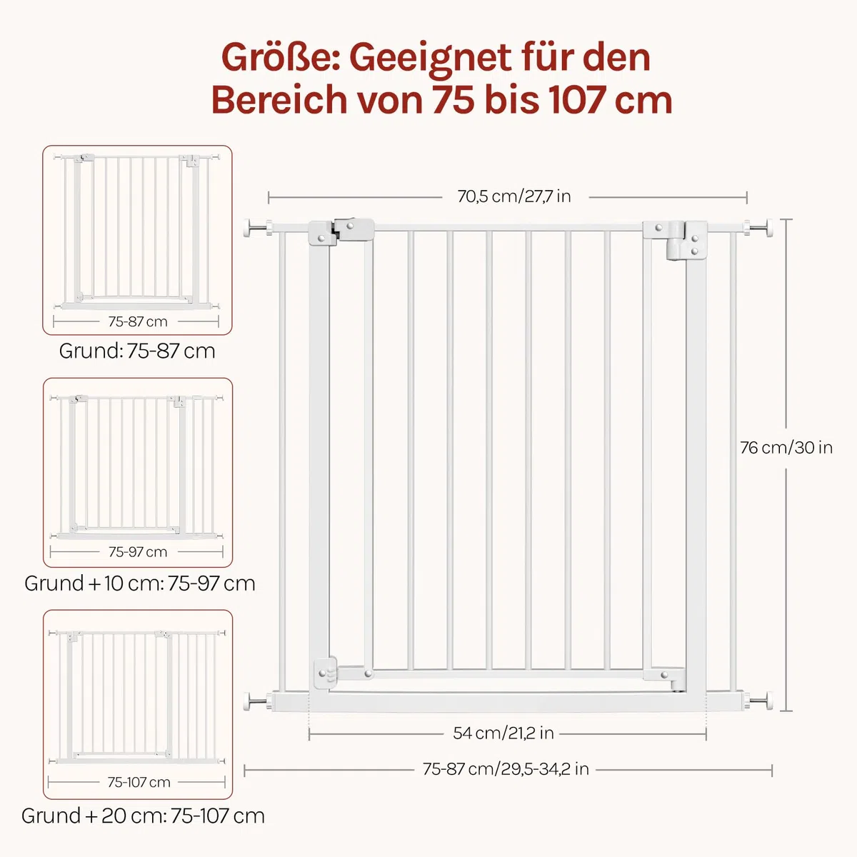WOLTU Treppenschutzgitter 75–97 cm, Metall Türschutzgitter, Auto-Close, 90°-Stopp, beidseitig schwenkbar, Schwarz