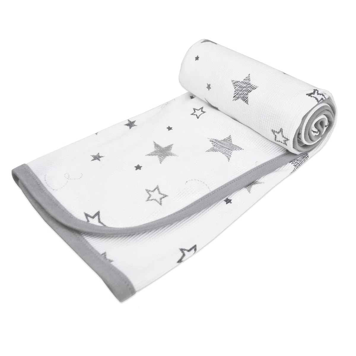 American Baby Company 30 x 40 Pulgadas, Suave 100% algodón Natural, Manta térmica/Waffle, súper Estrellas, Suave y Transpirable, para niños y niñas