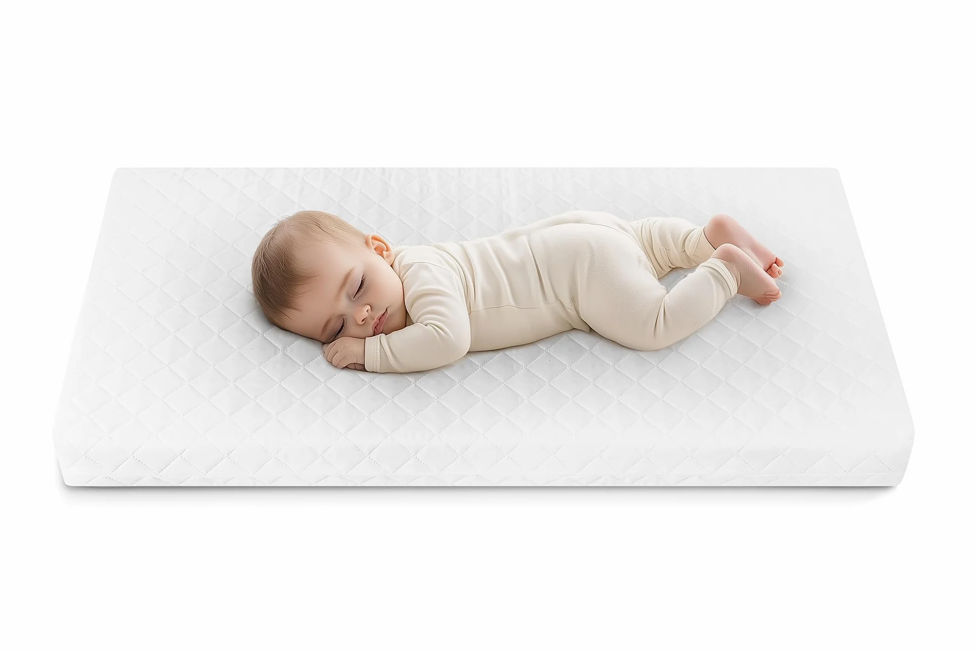 Love For Sleep Babybett Beistellbett 120x60cm mit Sicherheitsbarriere Umwandelbar und Matratze Weiß Denise Kinderbett Baby Bett Holz - Kinderbett Babybett, Mitwachsend Gitterbett Baby Bed