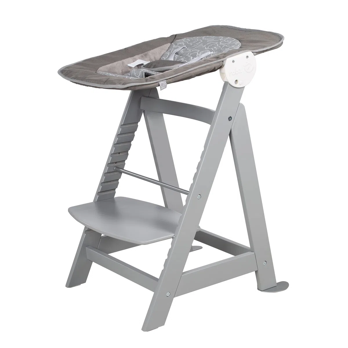roba Born Up Treppenhochstuhl Set 2in1 Miffy Babyhochstuhl mit Liegefunktion ab Geburt taupe
