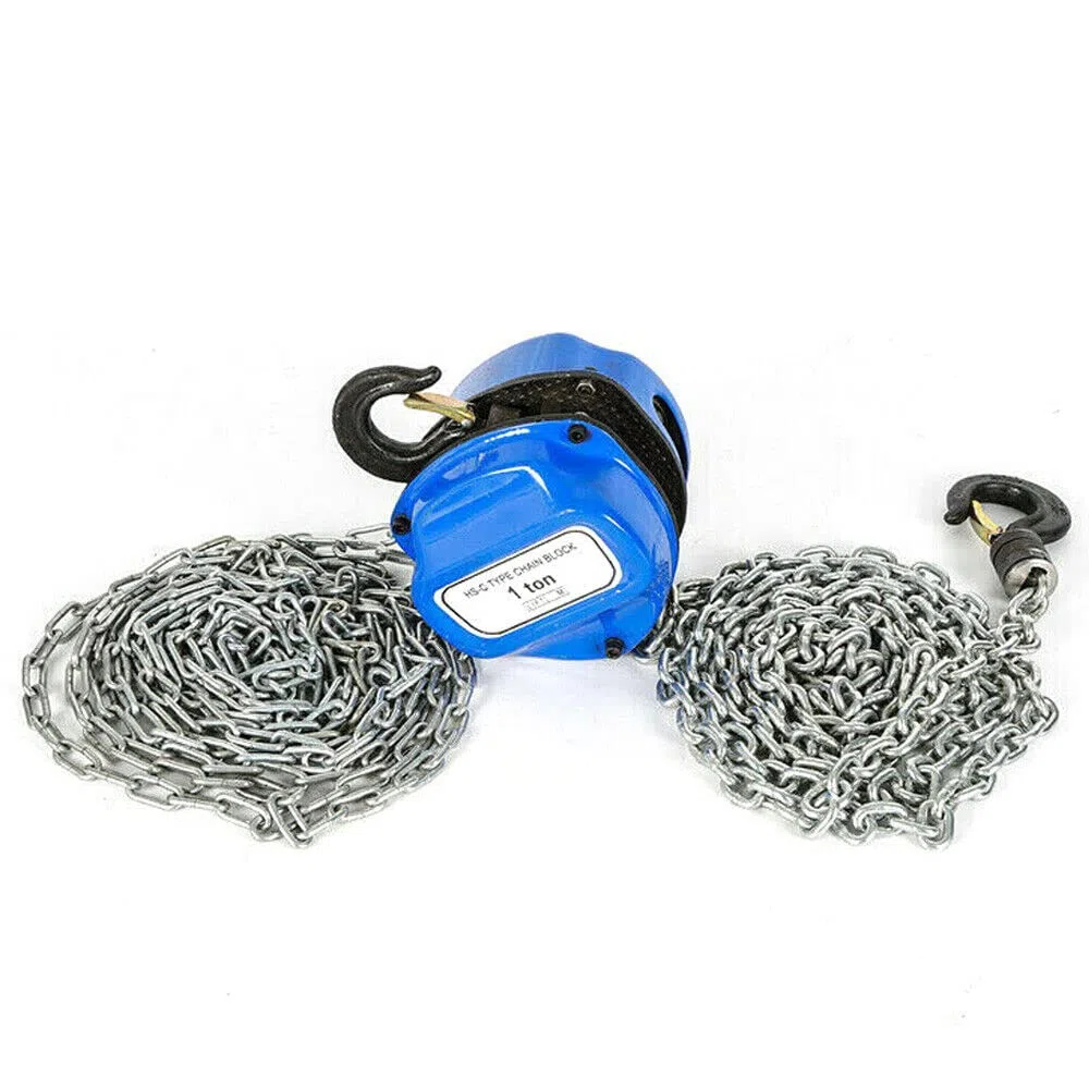 Profi Kettenflaschenzug 2T Kettenzug handseilwinde, Vollverzinkte Kette, ölfrei, 1000Kg Tragkraft Flaschenzug Seilzug Hebezug Ratschenzug, 4m Kettenblockaufzug Handkran