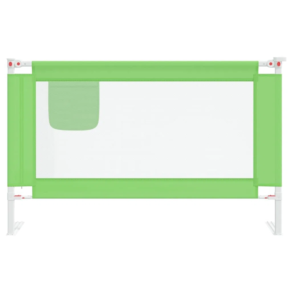 Kleinkind-Bettschutzgitter Grün 120x25 cm Stoff mit Verstellbarer Höhe 70-95 cm für Kinderbett und Elternbett, Rausfallschutz und Absturzsicherung