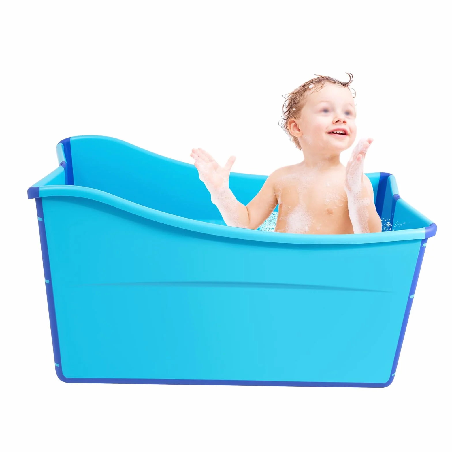 Faltbare Badewanne Kinder, Faltbare Badewanne, Foldable Mobile Bathtub Erwachsene, Baby Erwachsene für Dusche Sitzbadewanne Blau, 98 * 50 * 56cm, für Badezimmer, Dusche und Balkon
