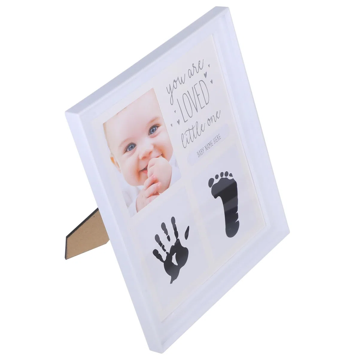 HANABASS 5 Stück Neugeborenen Fotorahmen Andenken Bilderrahmen Weiß Hand und Fußabdruckrahmen Fotohalter für Erste Jahr Erinnerungen Babyzimmer Dekoration
