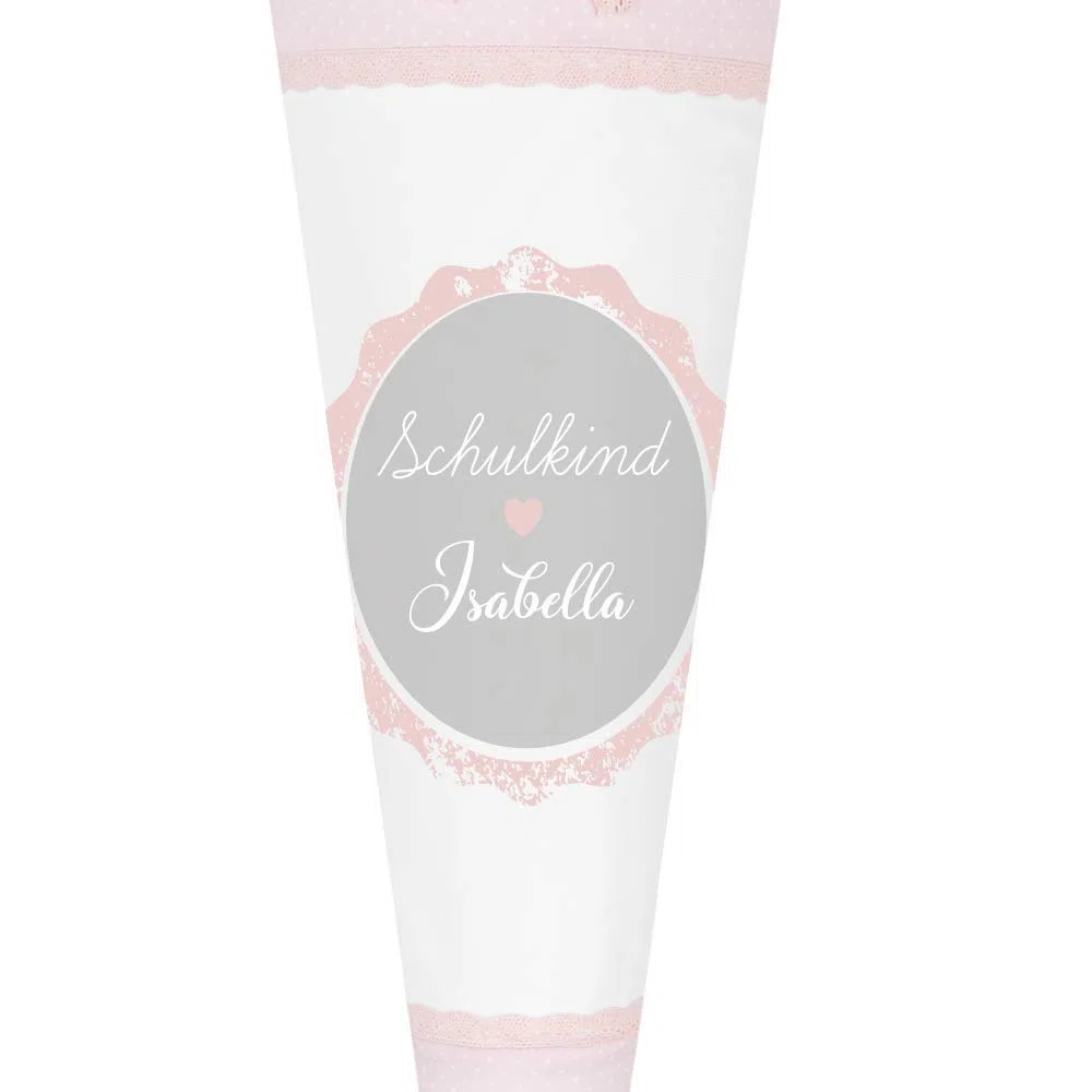 Schultüte mit Namen aus Stoff 70cm groß