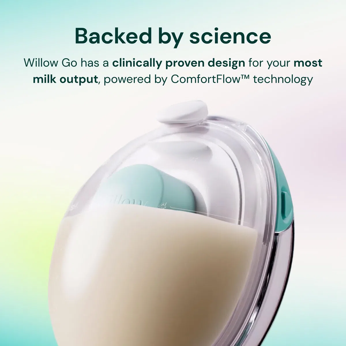 Willow Go Tragbare Milchpumpe, freihändige doppelte elektrische Milchpumpe, kabelloses In-Bra-Design mit 15 Saugstufen in Krankenhausqualität, inklusive 24 mm und 21 mm Flanschen und 142 g