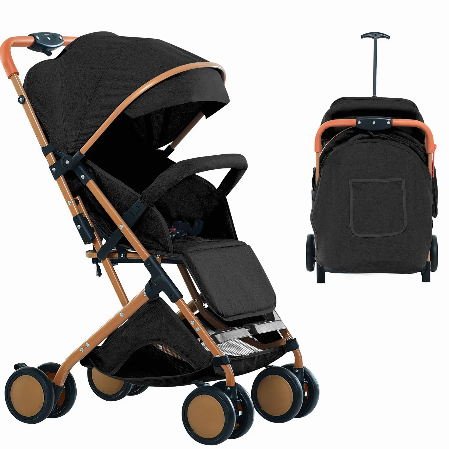 Oxford Baby Kinderwagen,Reisebuggy,Kinderwagen,0–4 Jahre,bis 22 kg,kompakt zusammenklappbar, Geräumiger Sitz,3 Liegepositionen,10 kg großen Aufbewahrungskorb,schnell zusammenklappbar (B-Schwarz)