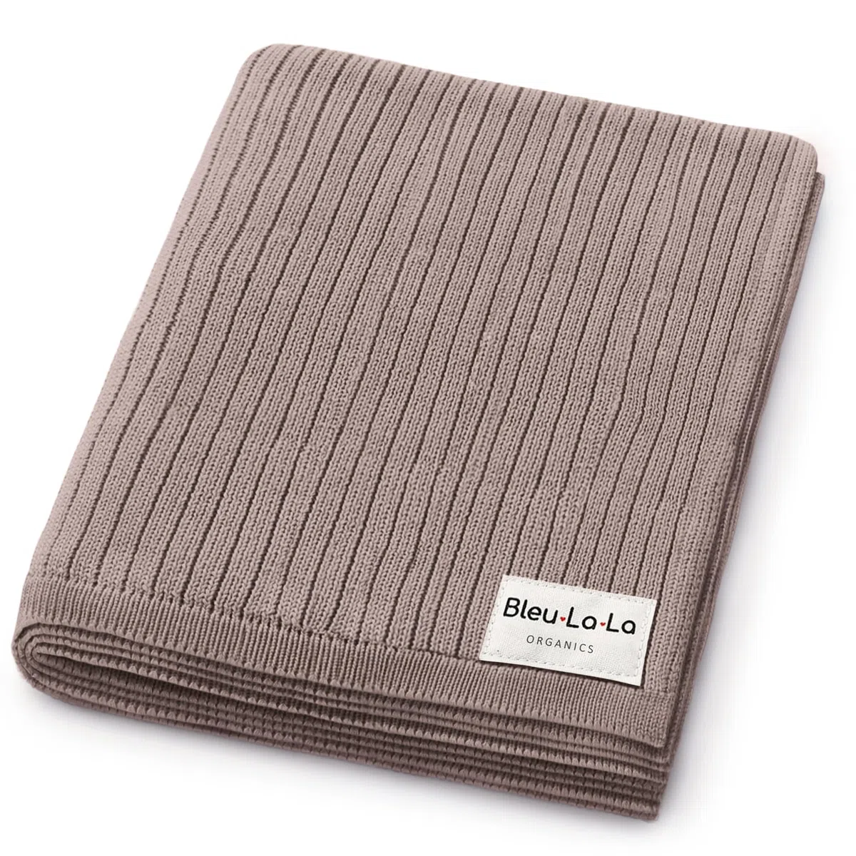 Babydecke aus 100 % Bio-Baumwolle, luxuriöser Stretch-Rippstrick, atmungsaktive Wickeldecke für Neugeborene (geriffelt, Milchschokolade)
