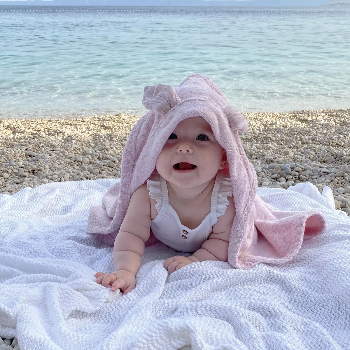 MAYLILY - Bambus Baby Handtuch Bunny – Kapuzenhandtuch für Neugeborene - Badetuch - Baby Handtuch mit Kapuze - Geschenk zur Erstausstattung - Baby Handtücher - Bademantel Baby - (beige)