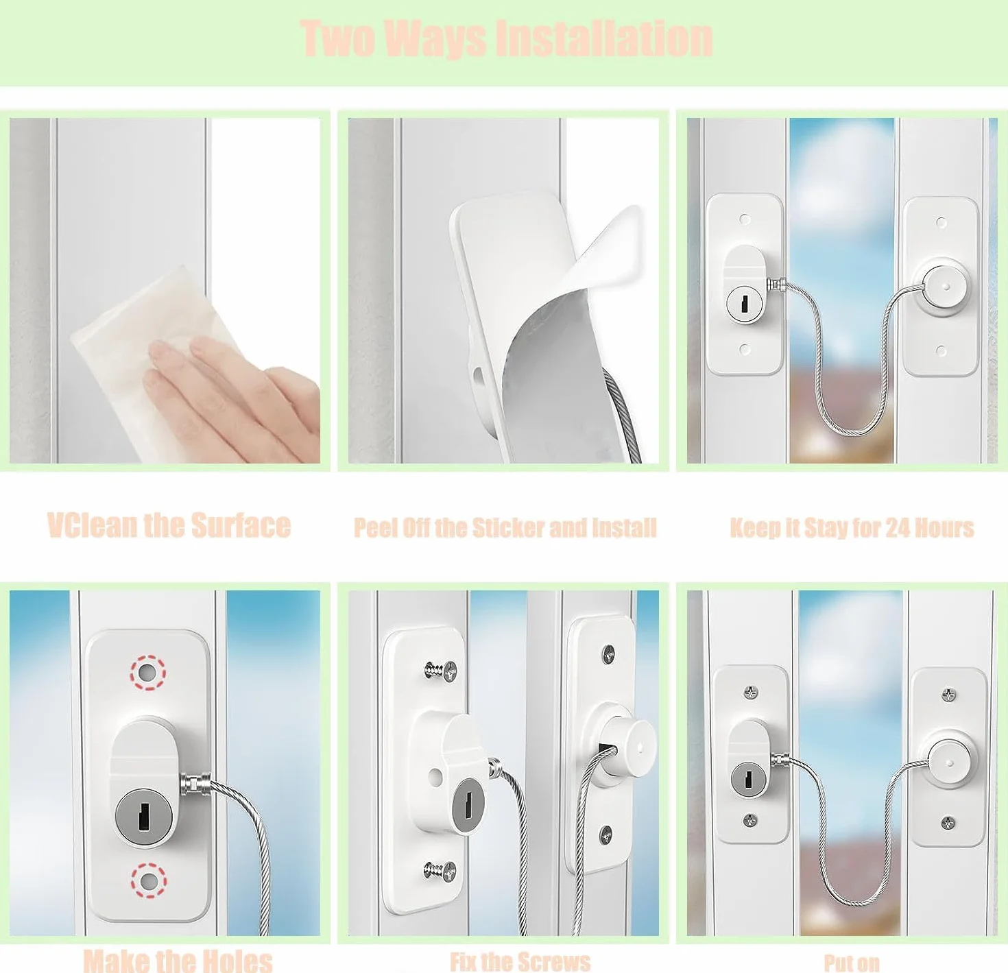 Safety Lock for Cupboards and Windows for Kids Strong Adhesive Screw Fixing