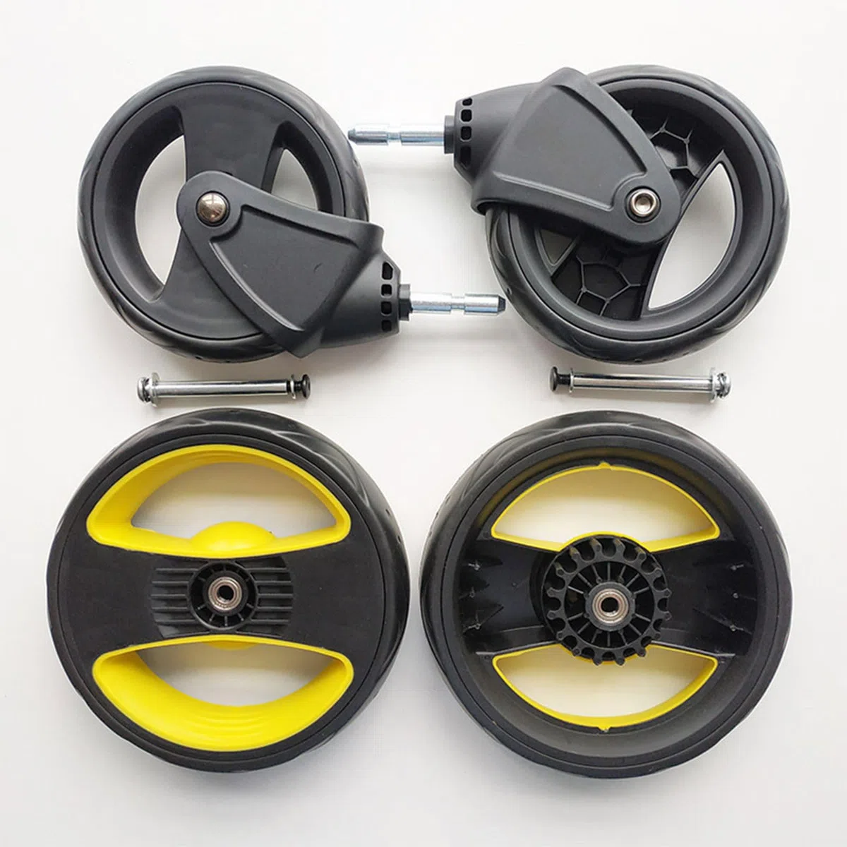 2 Stück Kinderwagen vorne hinten Kinderwagen Rad Set Ersatz vorne