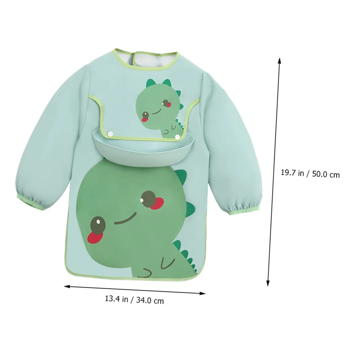 Abaodam 3st Lätzchen Cartoon- -schürzen Produkte Strapazierfähiger Kittel Für Kleinkinder Mit Latz Säuglingskittel Zum Essen Kunstkittel Mit Langen Ärmeln Polyester Green