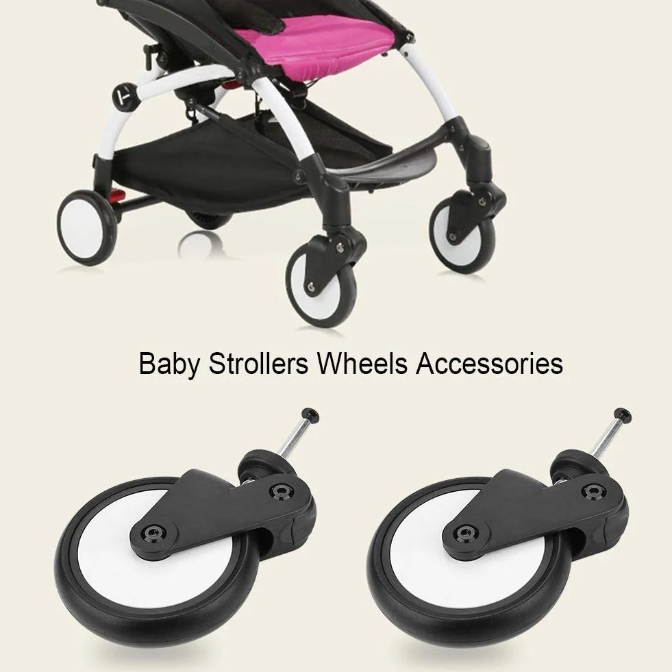 Vorderradsatz für Baby Jogger, Premier Kinderwagen Ersatz Lenkrollen Satz Kinderwagen Gummiräder Zubehör Yoya Vovo Rad Kinderwagen mit Werkzeugen(Vorderrad)