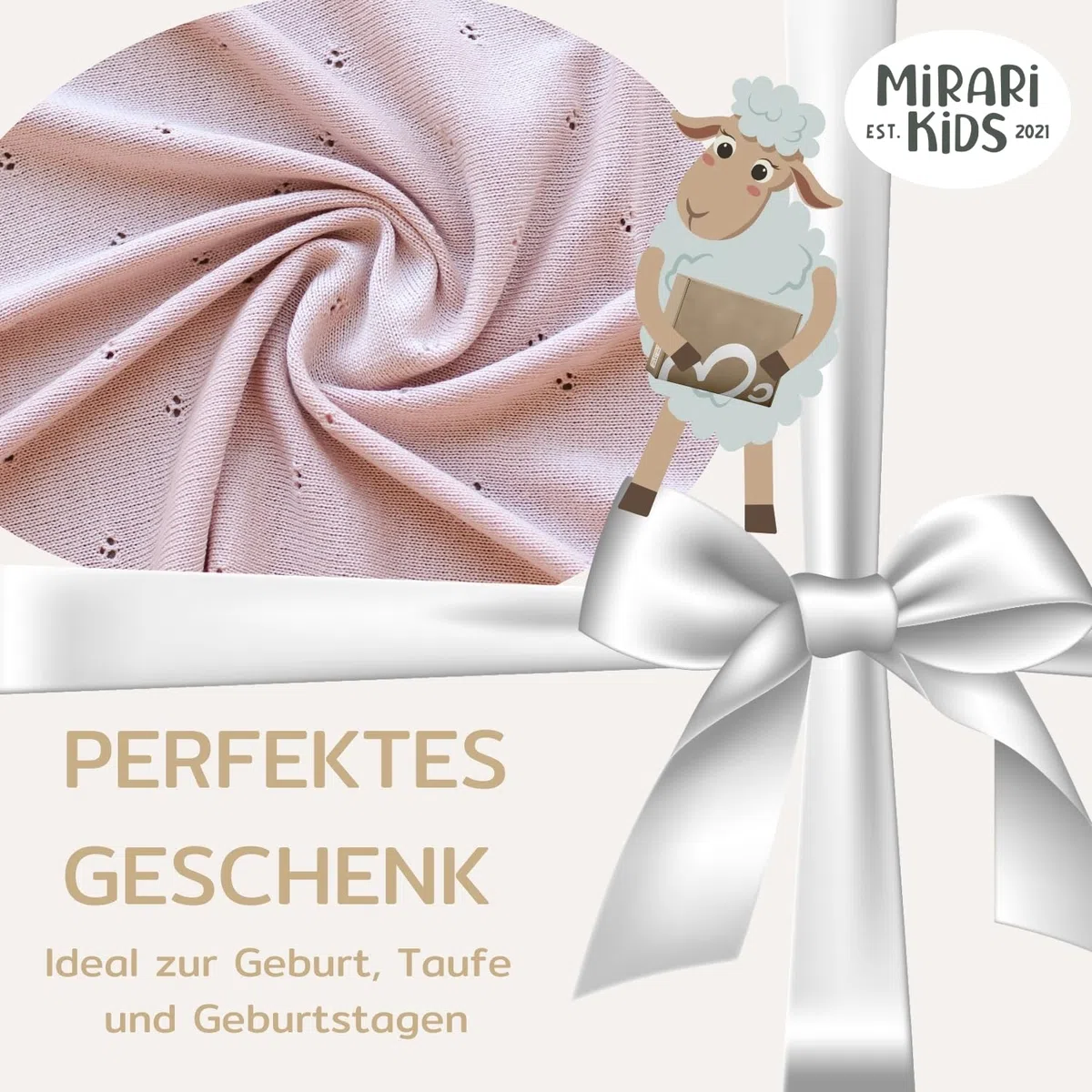 Babydecke 100% Merino Wolle I Baby Erstausstattung Neugeborene I Babydecke Winter 75 x 100 cm I Einschlagdecke babyschale Winter I Merino Decke I Wolldecke mit Geschenkbox