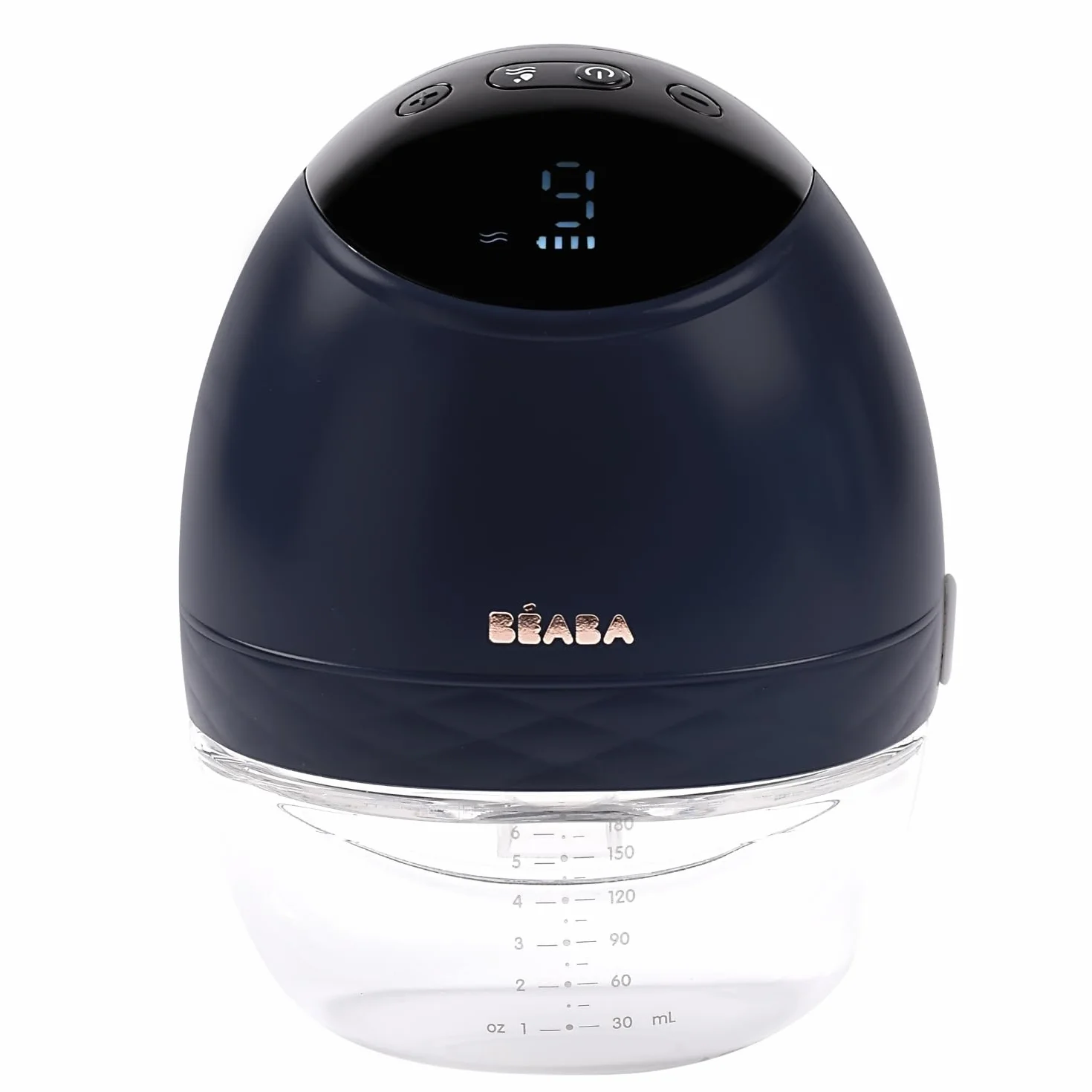 BÉABA, Elektrische freihändige Milchpumpe, Leicht, Kompakt, 3 Modi, 9 Stufen, 0 Wellen, Geräuschlos, Großes Fassungsvermögen 180mL, Timer, Memory-Funktion, 6 Sitzungen, USB C Ladegerät, Night blue