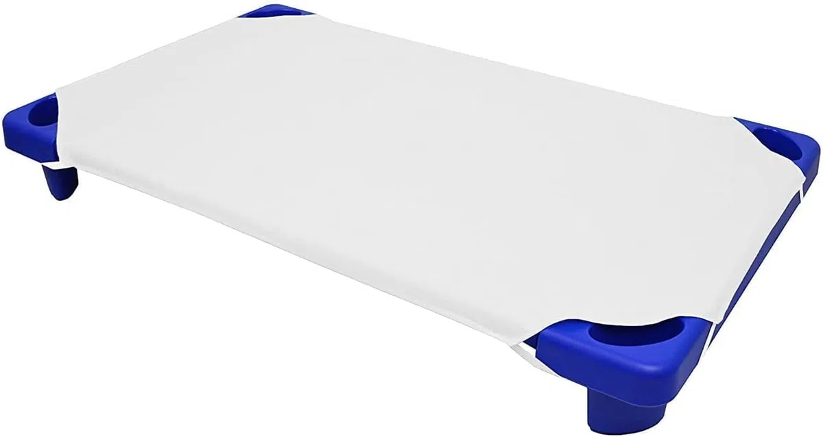 Spannbettlaken für Kleinkinderbett, Vorschule, Mattegröße 4, elastische Schlaufen, 100 % Baumwolle, weiche Babypflege-Bettlaken, 18 Stück, Weiß (55 cm B x 132 cm L)