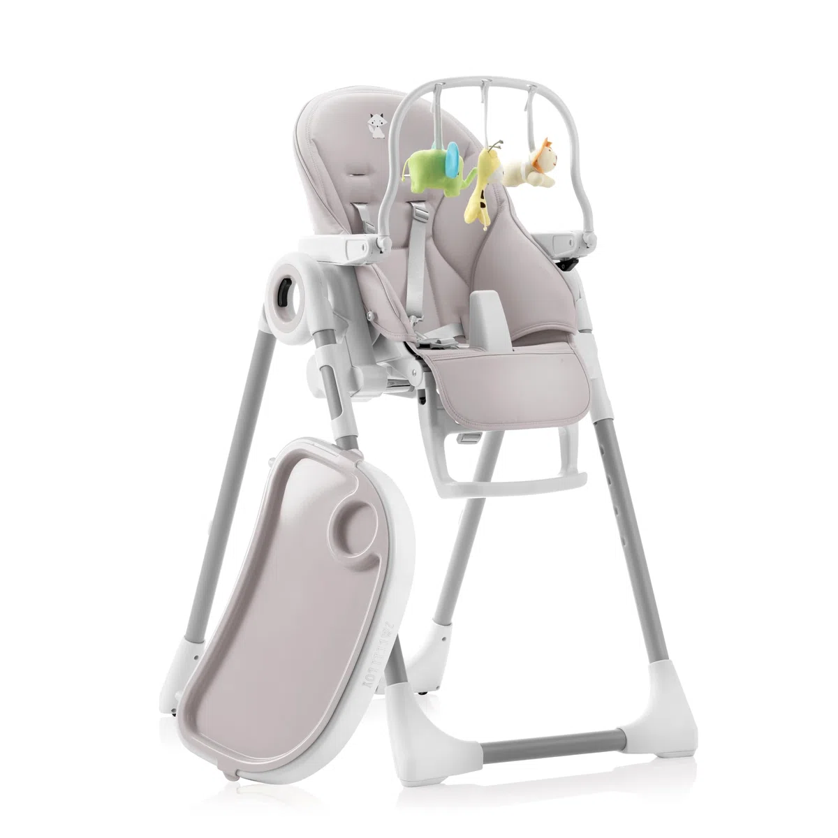 Sweety Fox Hochstuhl Baby mit Liegefunktion - Verstellbar und Klappbar, Kinderstuhl mit Sicherheitsgurt - Mitwachsender Kinderhochstuhl 6 Monaten bis 3 Jahren, max. 15 kg - Grau