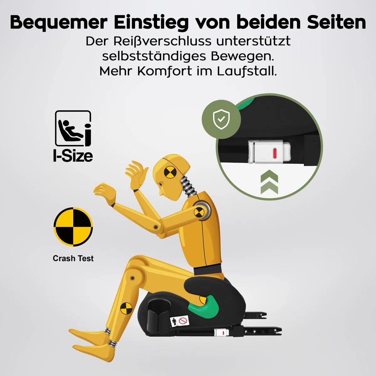 Tulano Cabby 35 Kindersitz - 15–36 kg - 125–150 cm ab 4 Jahren - ISOFIX | sichere Sitzerhöhung Auto Kinder - Vorwärtsgerichtet - ergonomisch gepolsterte Sitzfläche - waschbarer Bezug – Grau